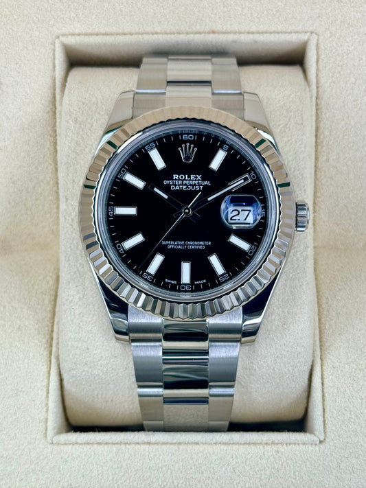 2017 Rolex Datejust II 41mm 116334 Stainless Steel Oyster Black Dial - MyWatchLLC