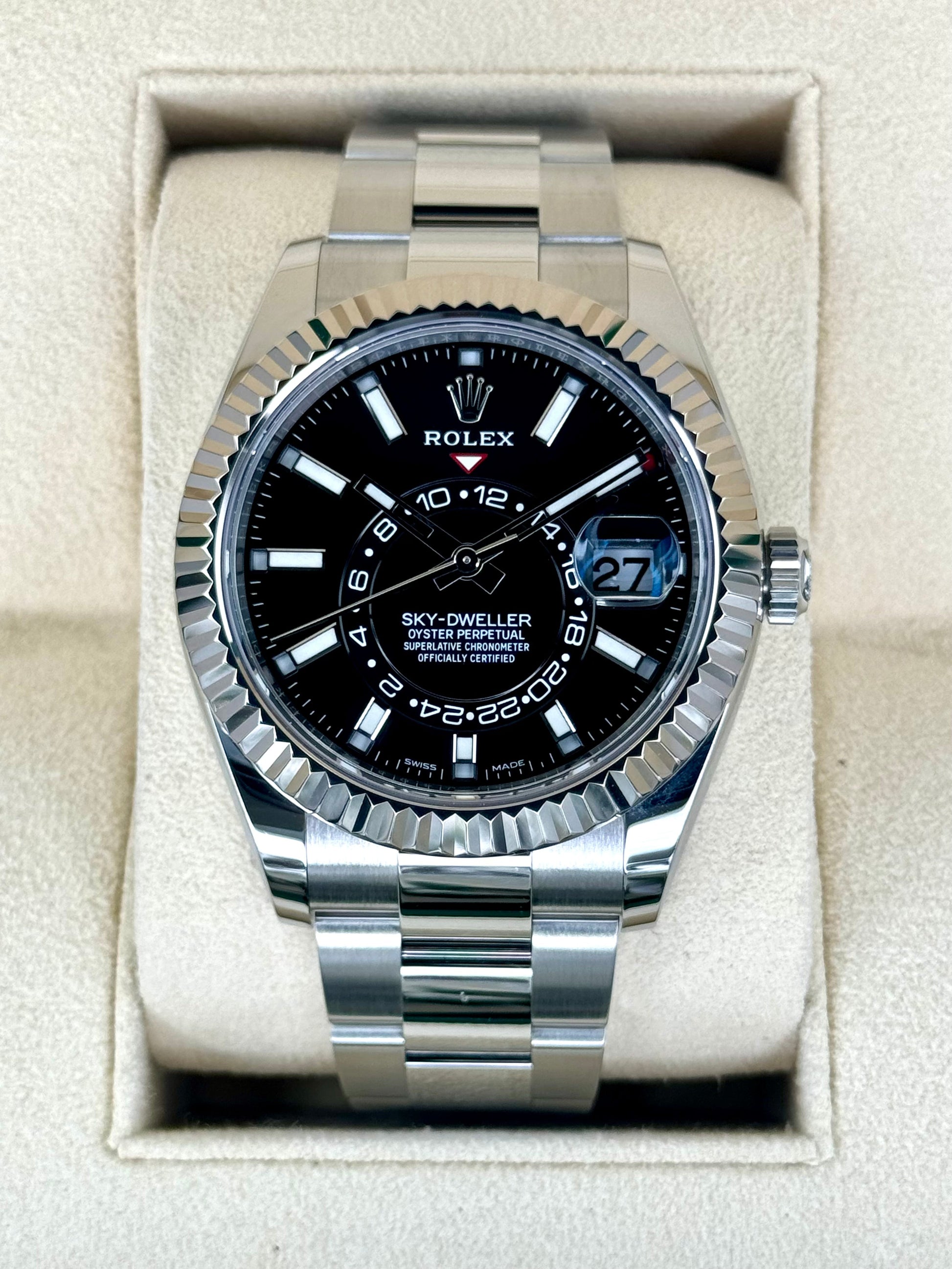 2023 Rolex Sky-Dweller 42mm 326934 Stainless Steel Oyster Black Dial - MyWatchLLC