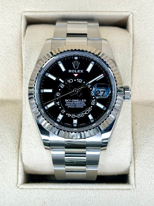 2023 Rolex Sky-Dweller 42mm 326934 Stainless Steel Oyster Black Dial - MyWatchLLC