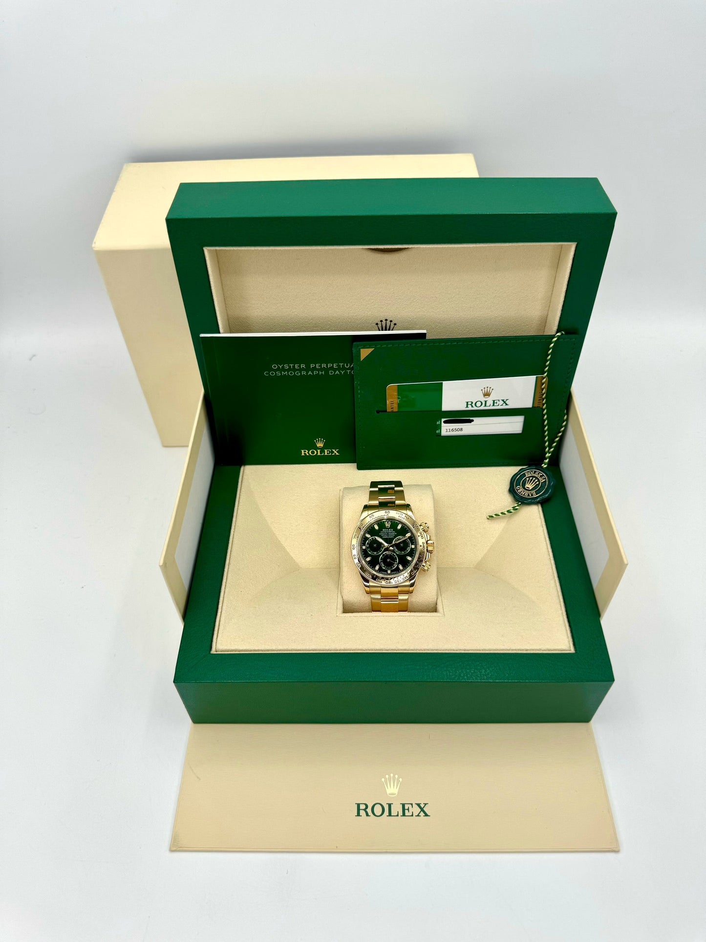 2020 Rolex Daytona "John Mayer" 40mm 116508 Yellow Gold Green Dial - MyWatchLLC