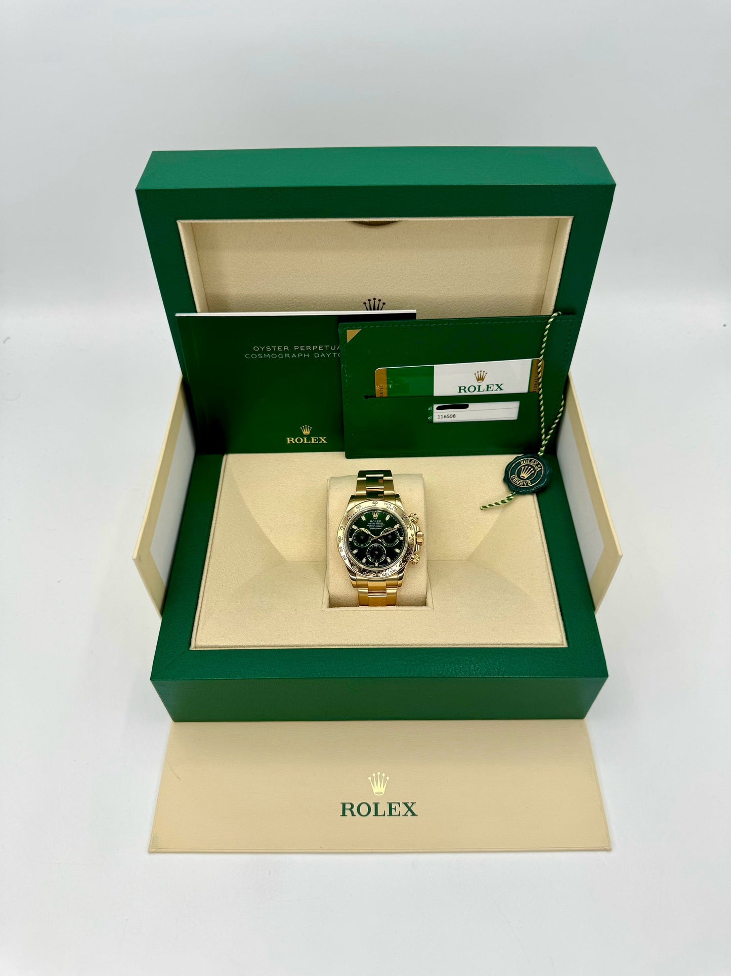 2020 Rolex Daytona "John Mayer" 40mm 116508 Yellow Gold Green Dial - MyWatchLLC