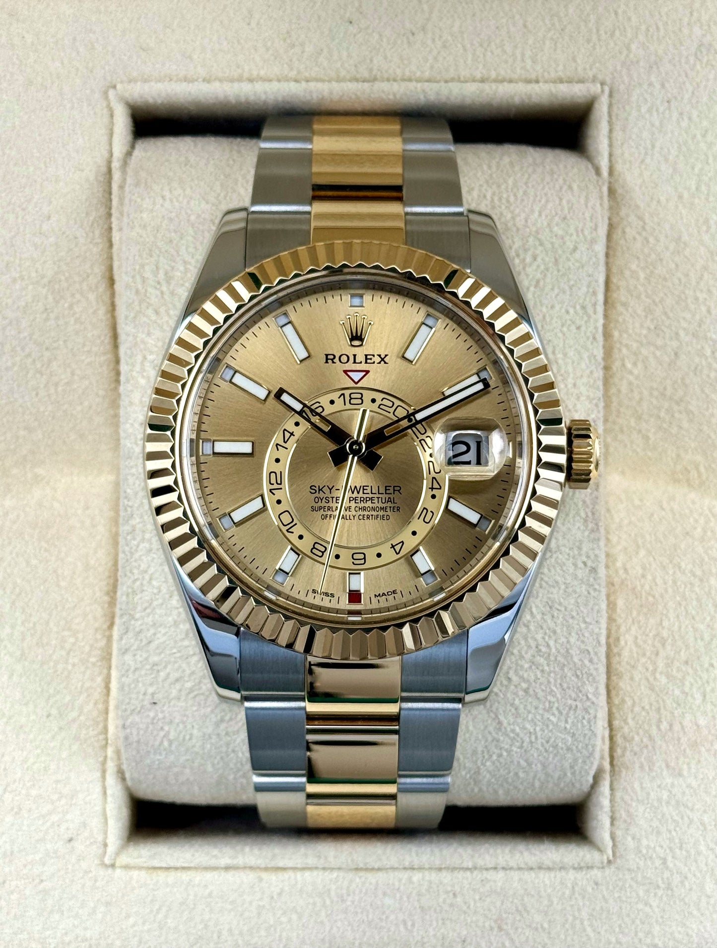 2017 Rolex Sky-Dweller 42mm 326933 Two-Tone Oyster Champagne Dial - MyWatchLLC