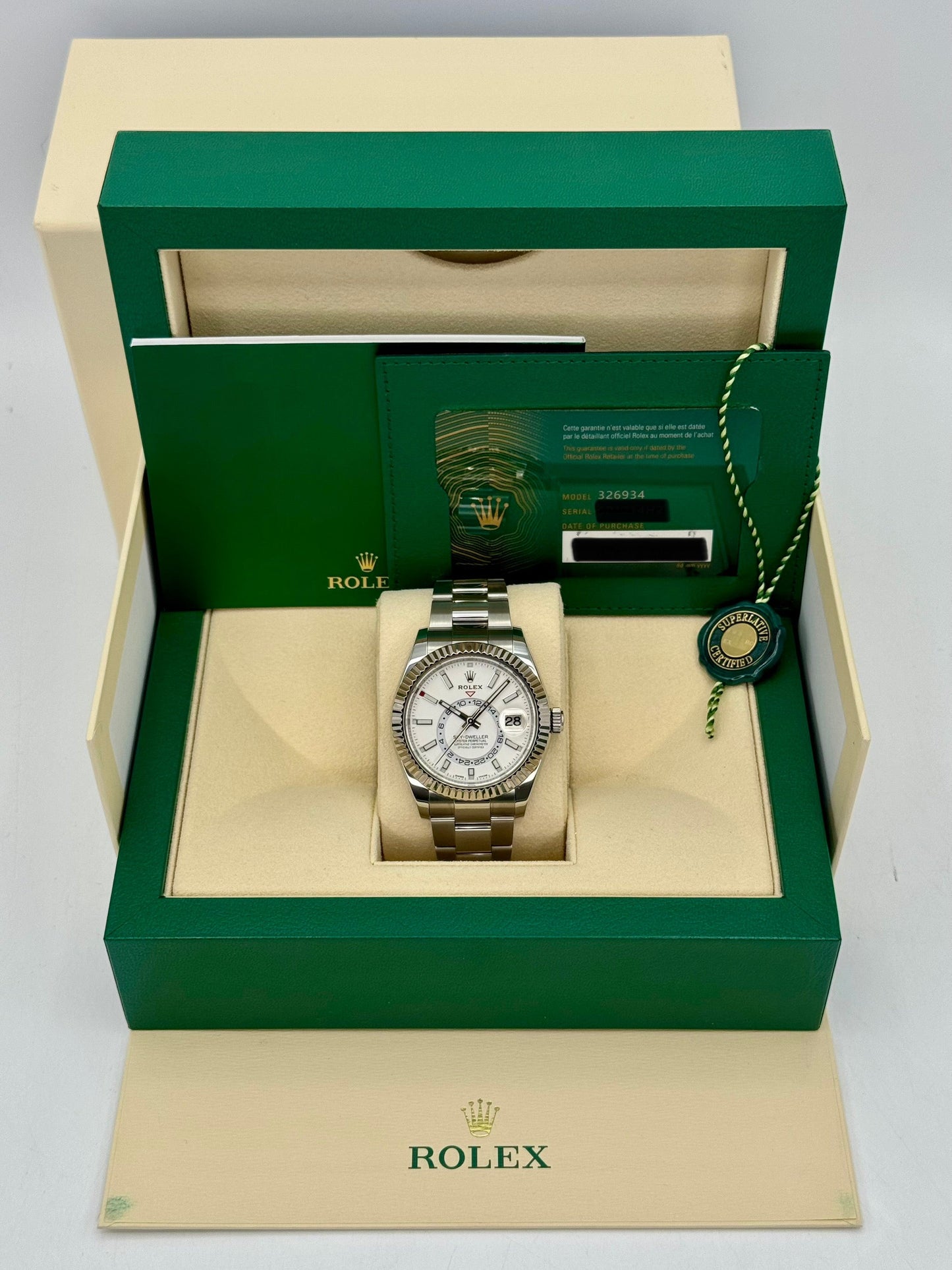 2023 Rolex Sky-Dweller 42mm 326934 Stainless Steel Oyster White Dial - MyWatchLLC