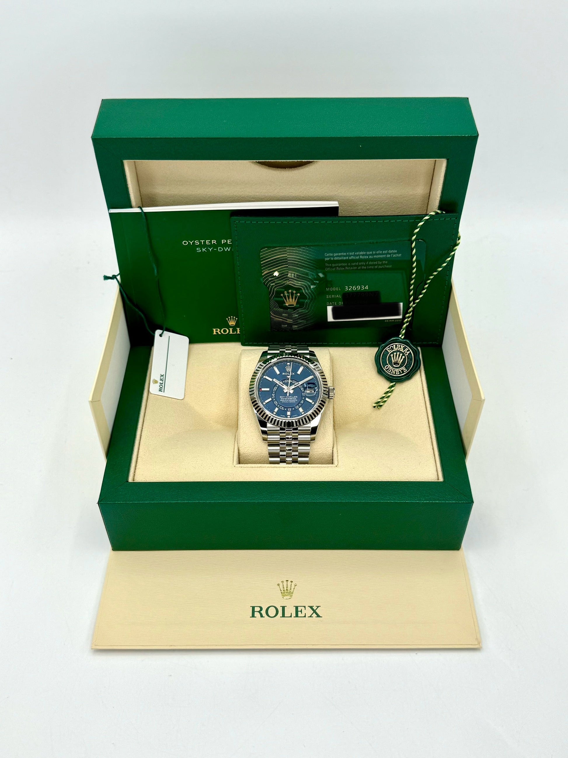 NEW 2023 Rolex Sky-Dweller 42 326934 Stainless Steel Jubilee Blue Dial - MyWatchLLC