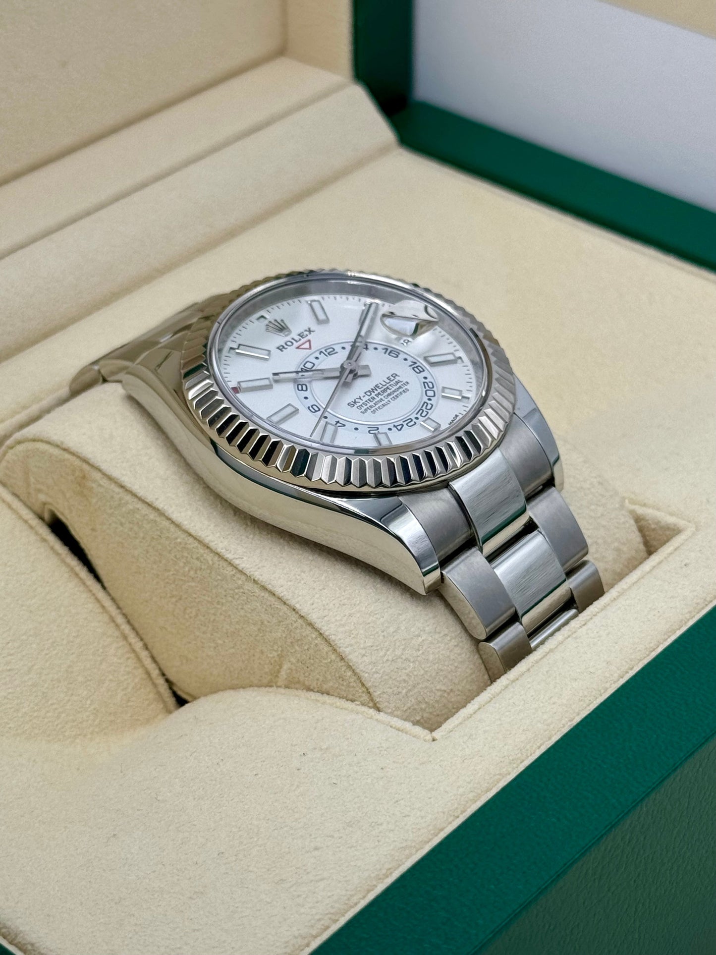 2023 Rolex Sky-Dweller 42mm 326934 Stainless Steel Oyster White Dial - MyWatchLLC