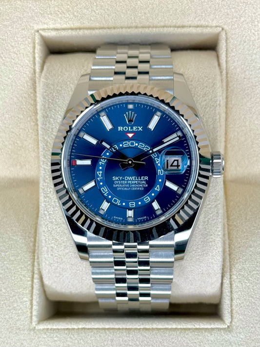NEW 2023 Rolex Sky-Dweller 42 326934 Stainless Steel Jubilee Blue Dial - MyWatchLLC