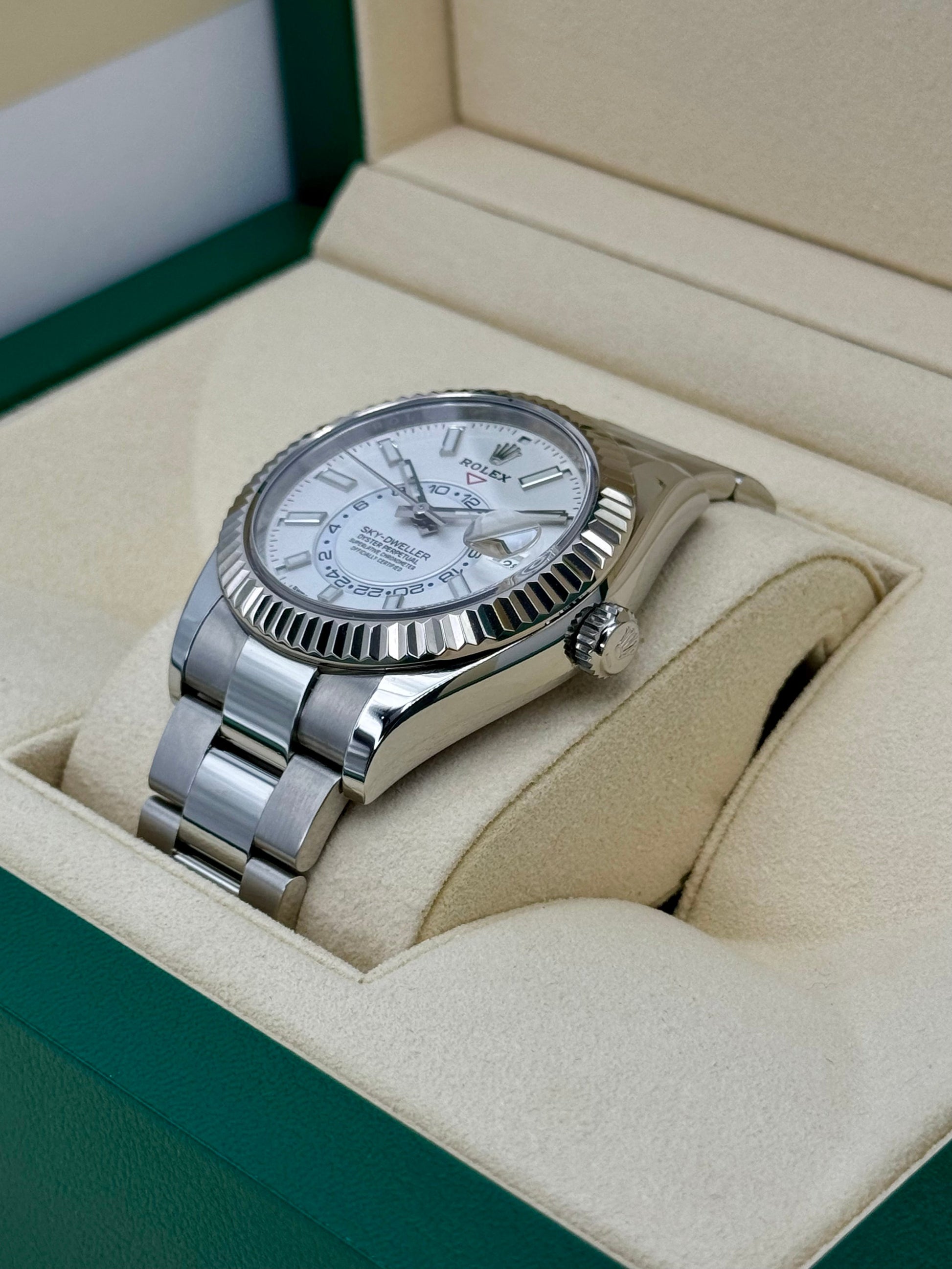 2023 Rolex Sky-Dweller 42mm 326934 Stainless Steel Oyster White Dial - MyWatchLLC