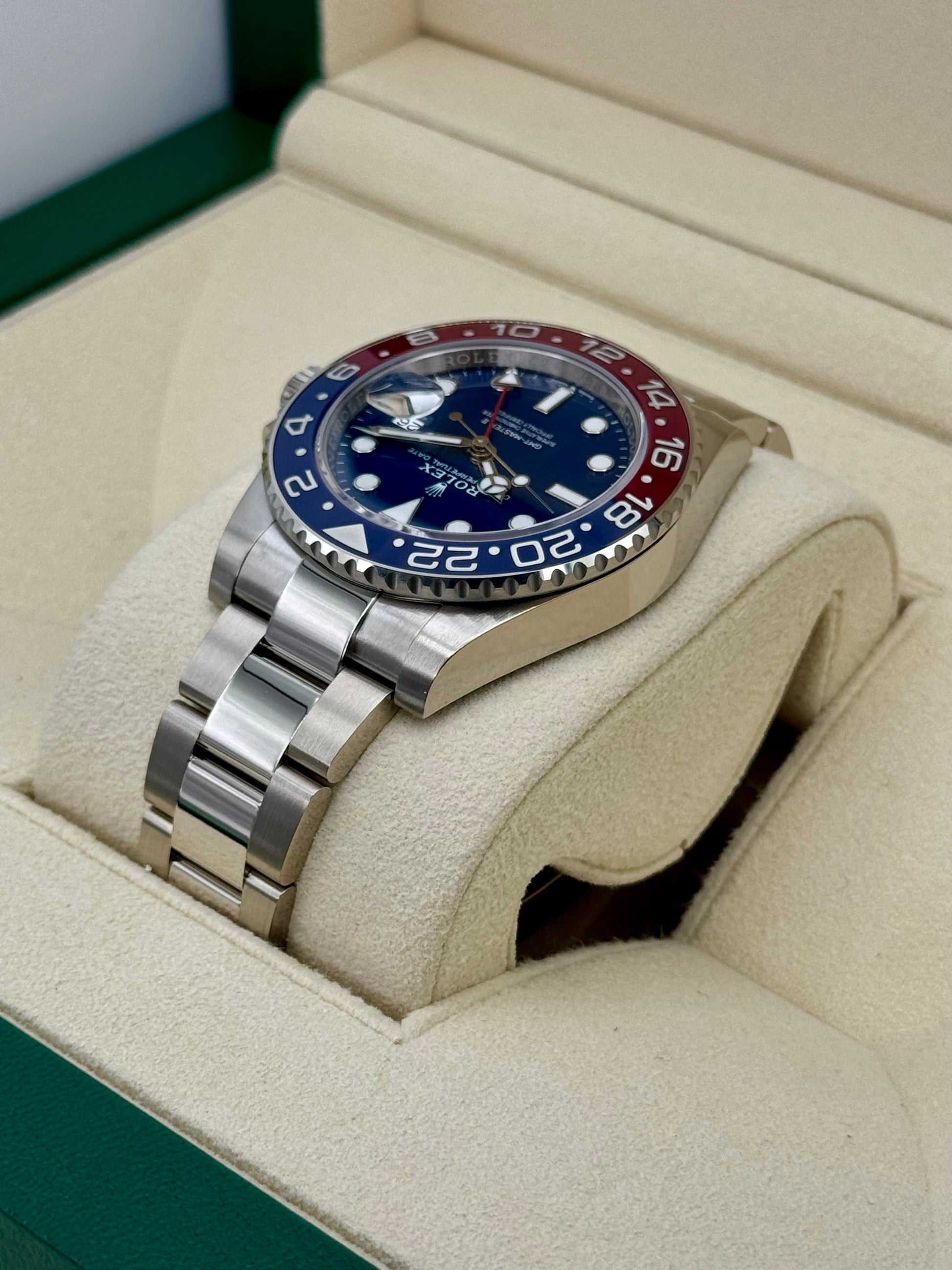 NEW 2024 Rolex GMT-Master II "Pepsi" 40mm 126719BLRO White Gold Blue Dial - MyWatchLLC