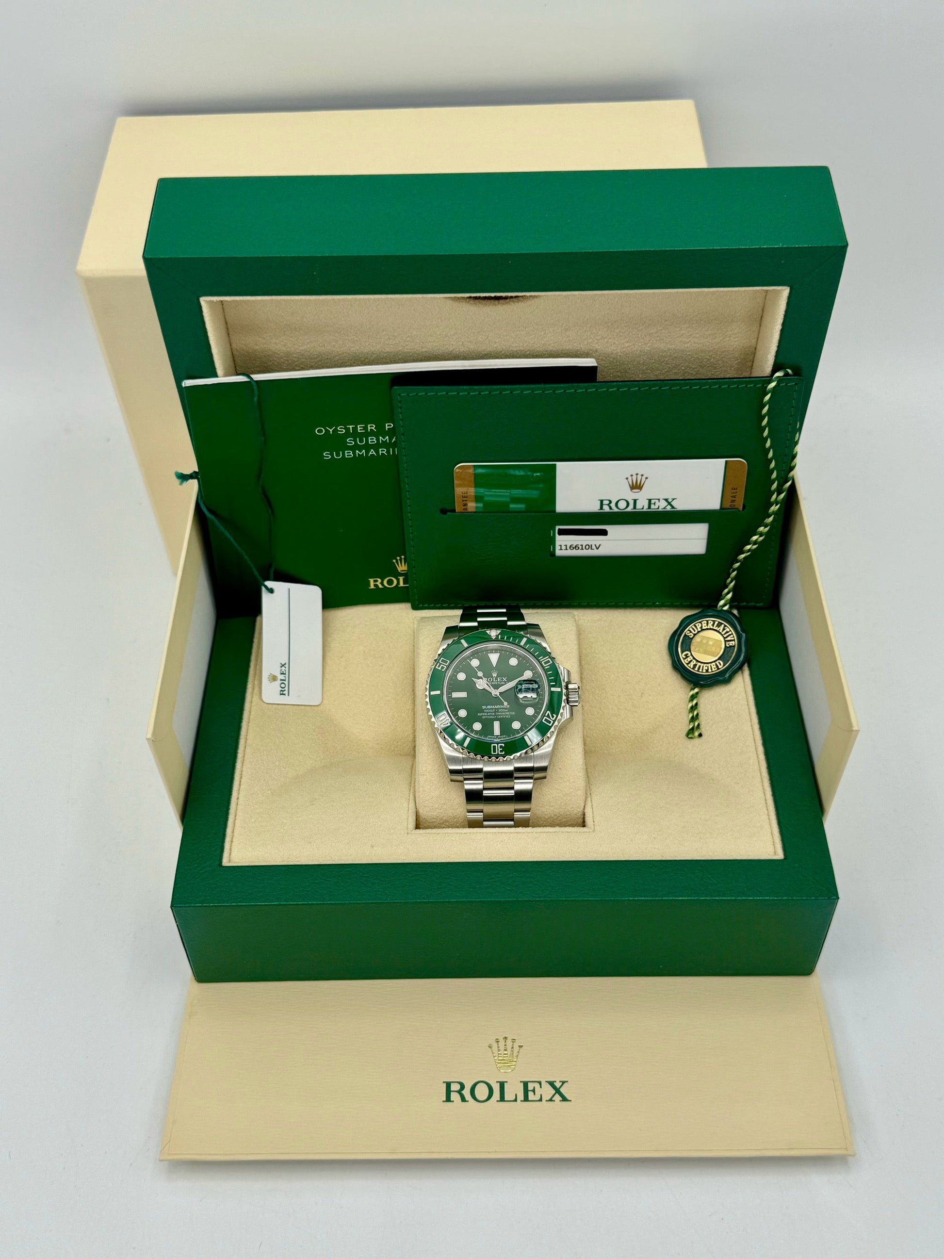 2018 Submariner “Hulkâ€?40mm 116610LV Stainless Steel Green Dial - MyWatchLLC