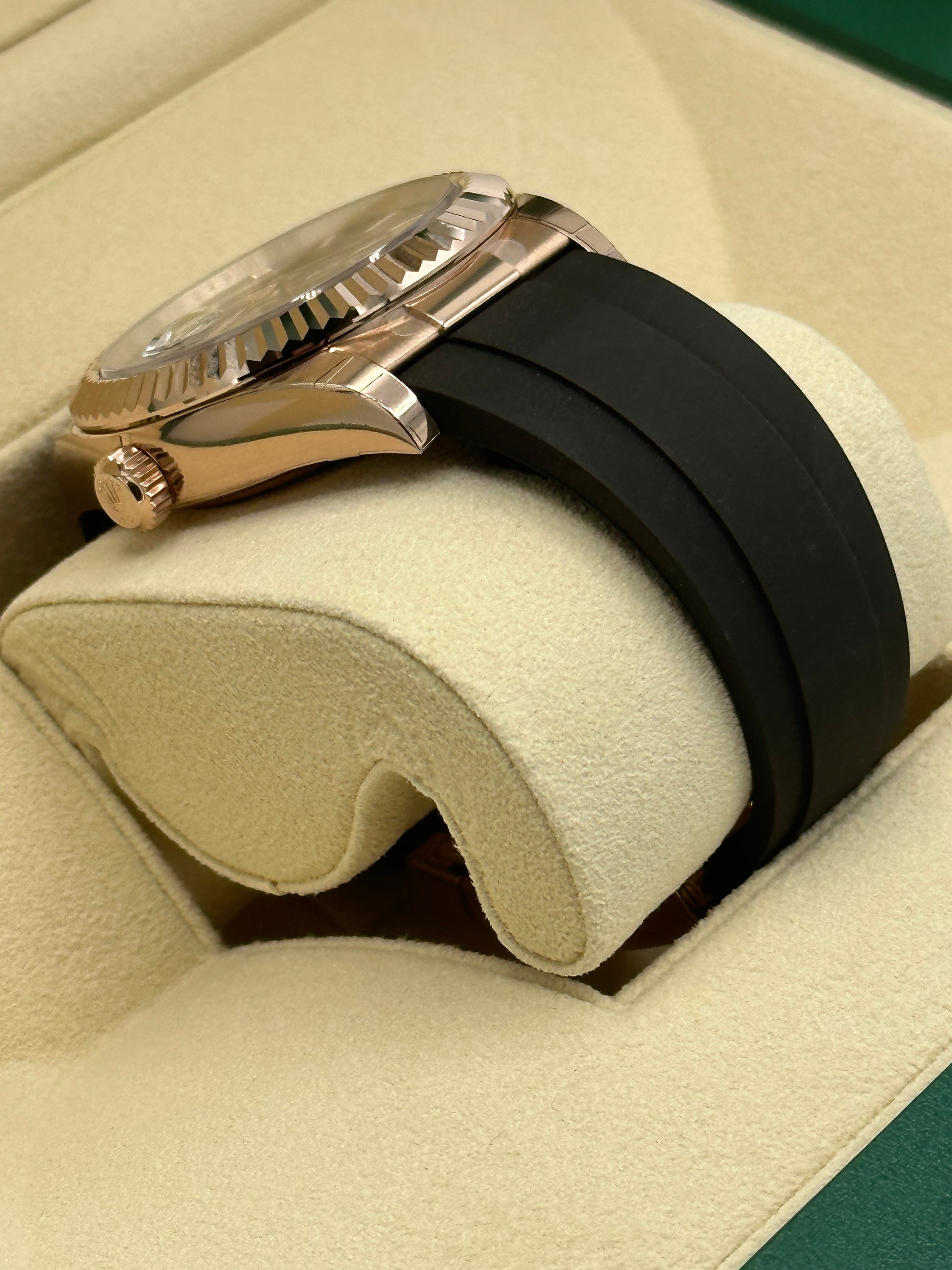 NEW 2023 Rolex Sky-Dweller 336235 Rose Gold Oysterflex Chocolate Dial - MyWatchLLC