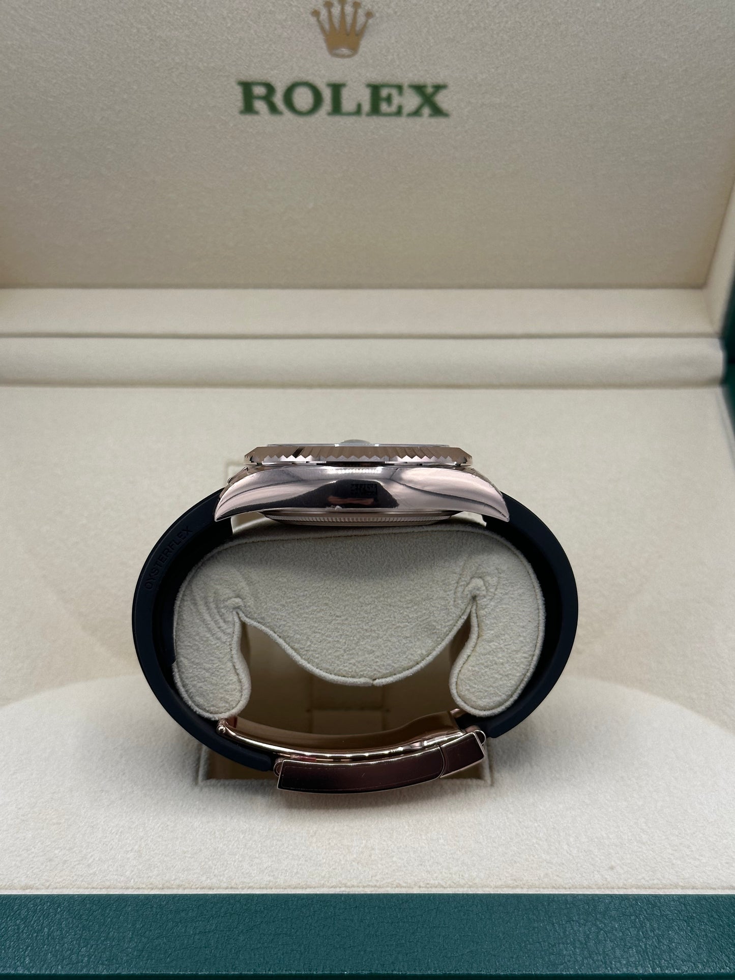 NEW 2023 Rolex Sky-Dweller 336235 Rose Gold Oysterflex Chocolate Dial - MyWatchLLC