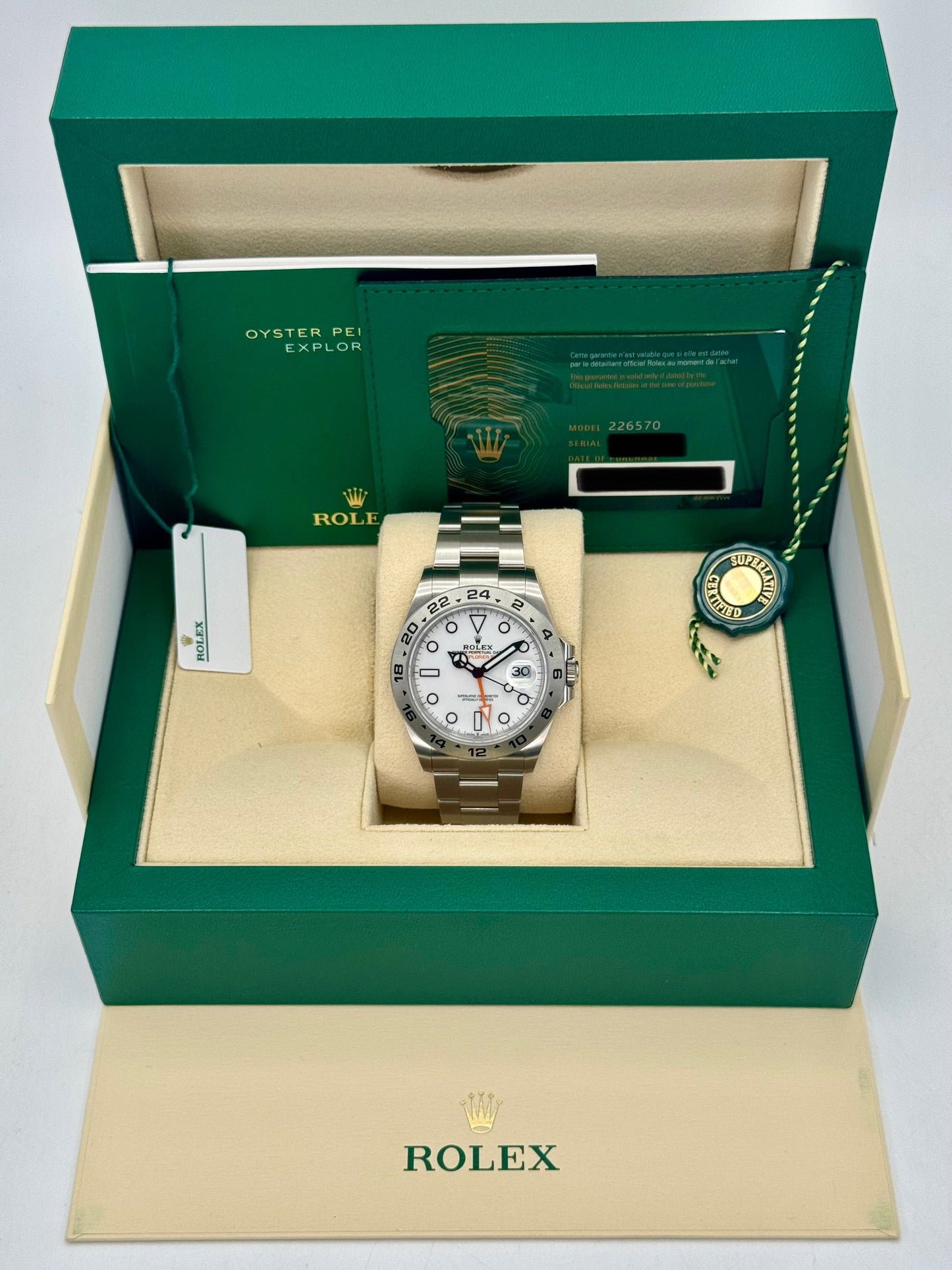 2024 Rolex Explorer II 42mm 226570 Stainless Steel Polar White Dial - MyWatchLLC