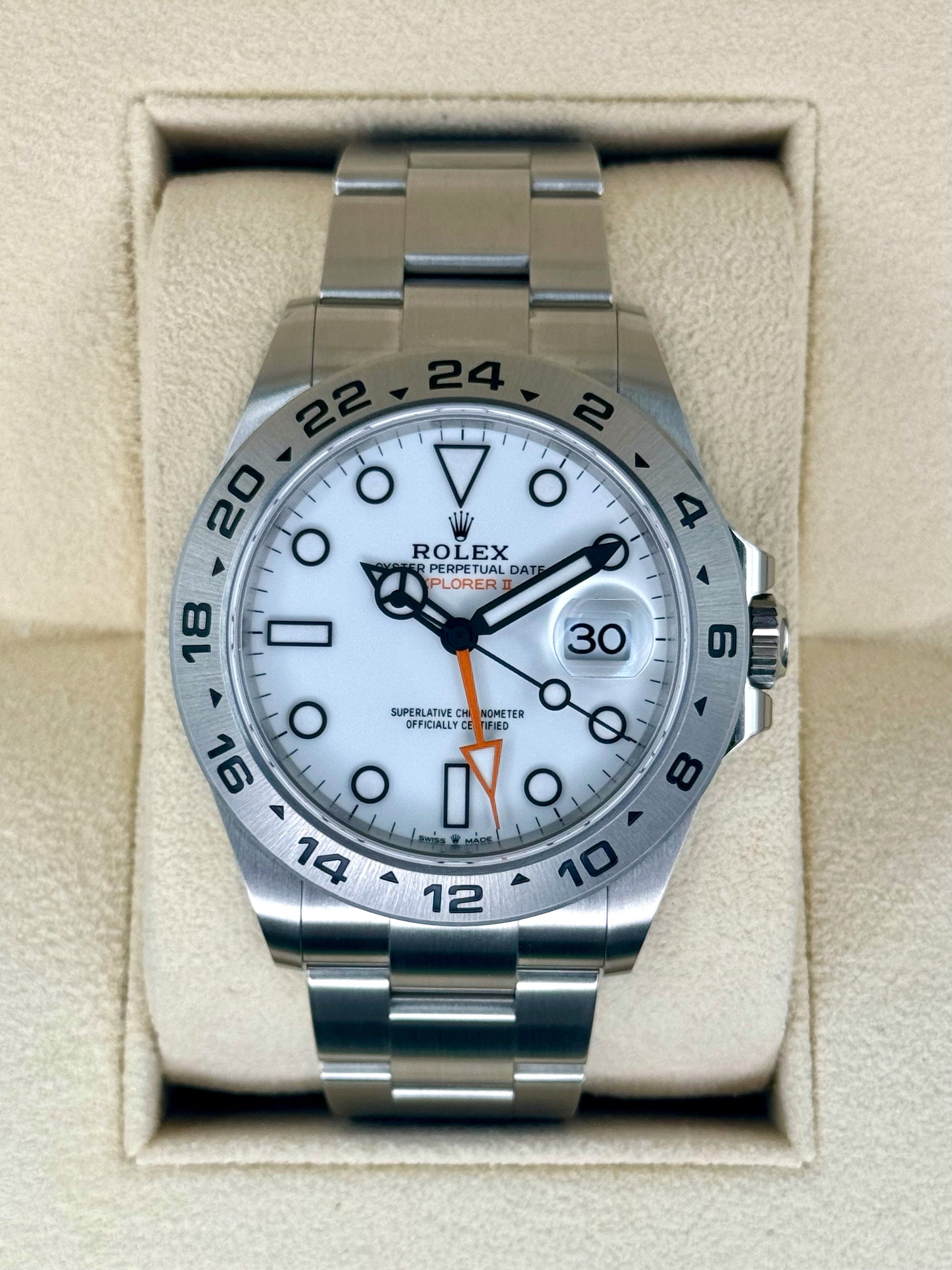 2024 Rolex Explorer II 42mm 226570 Stainless Steel Polar White Dial - MyWatchLLC