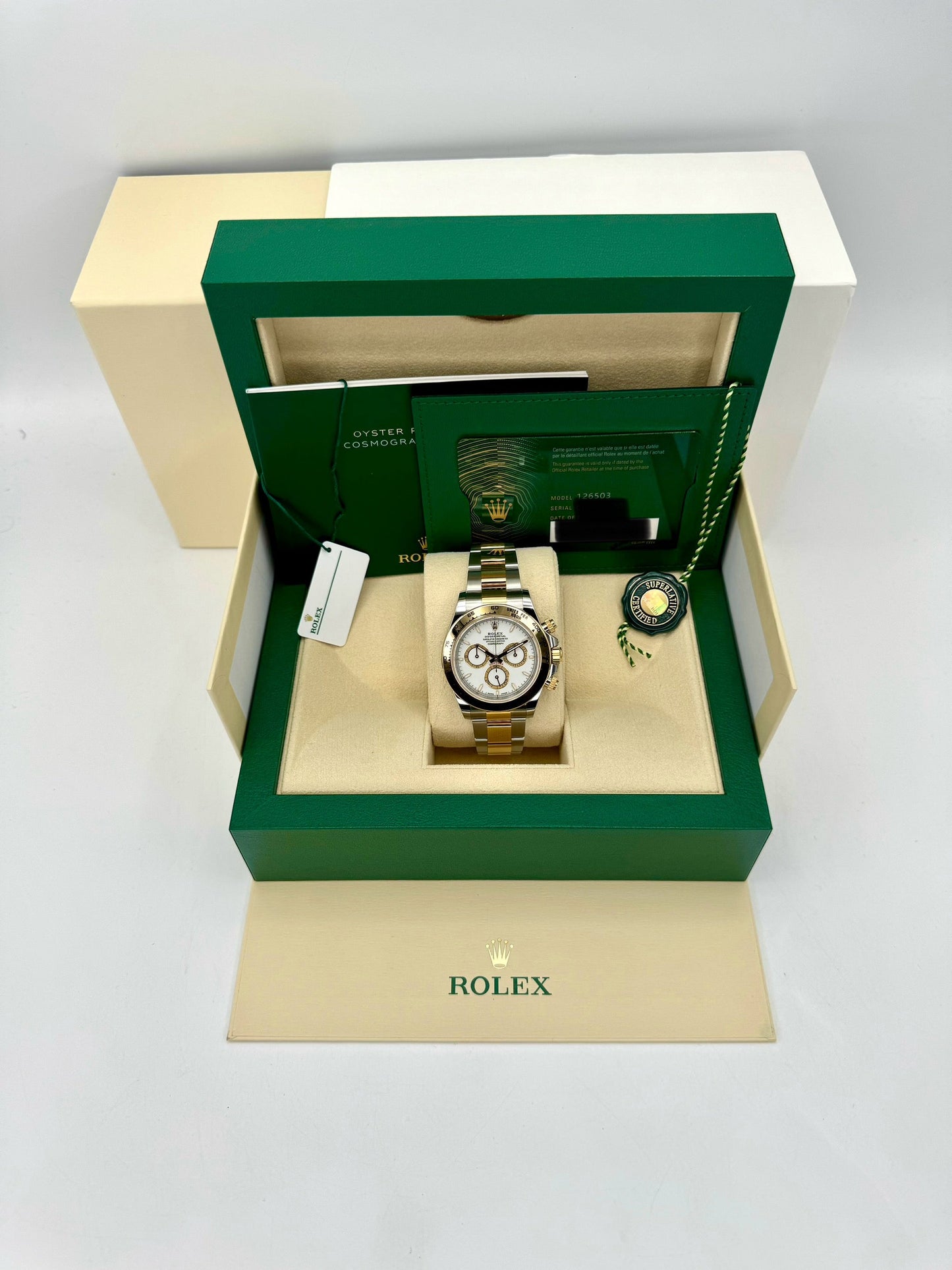 NEW 2024 Rolex Daytona 40mm 126503 Two-Tone White Dial - MyWatchLLC
