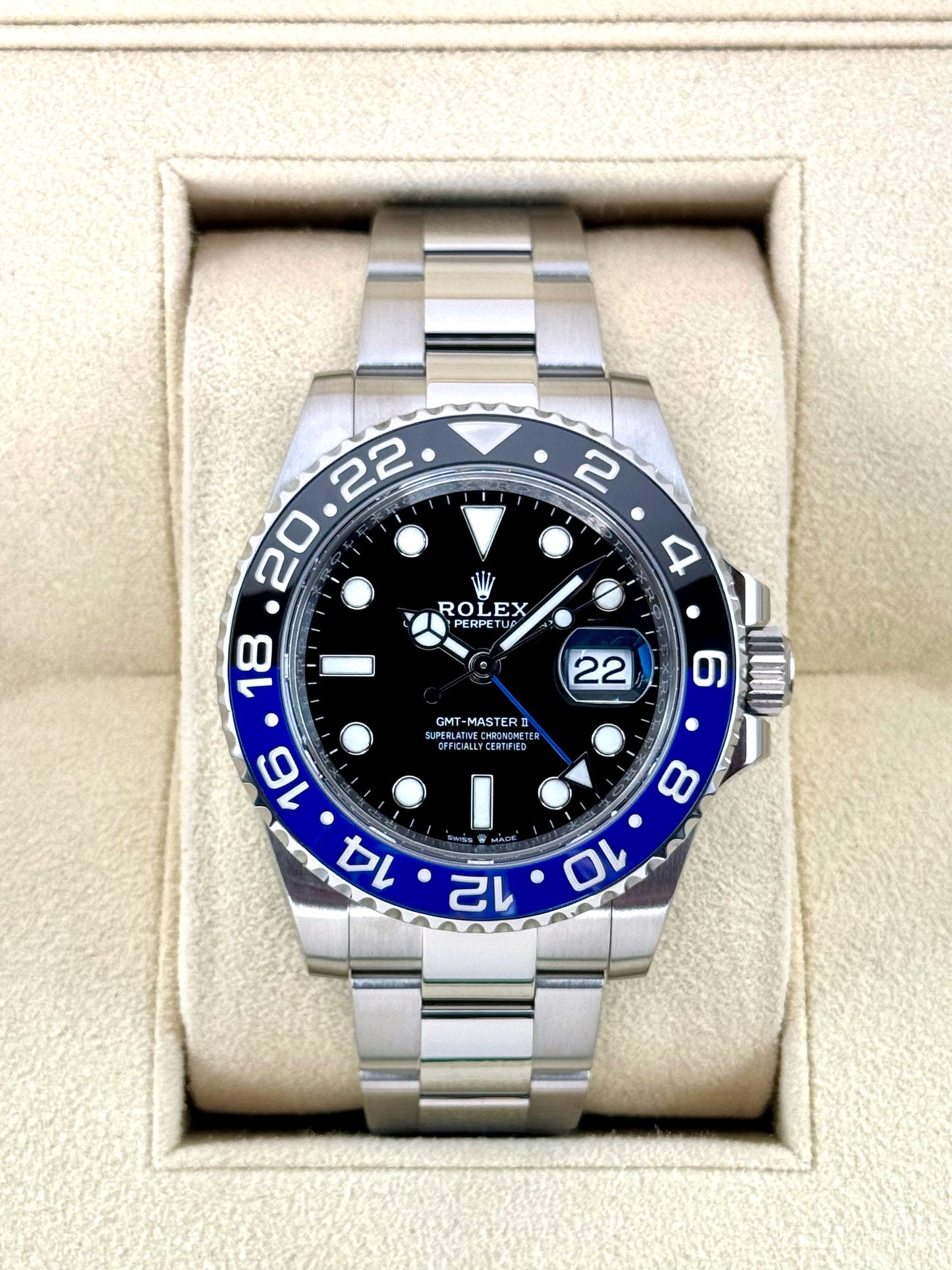 2022 Rolex GMT-Master II "Batman" 40mm 126710BLNR Oyster - MyWatchLLC