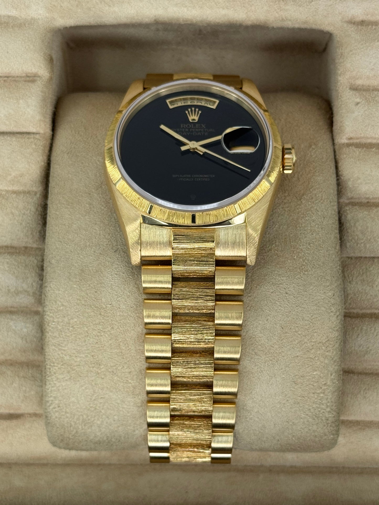 1998 Rolex Day-Date 36mm 18248 Presidential Black Onyx Dial (FRESH ROLEX SERVICE)