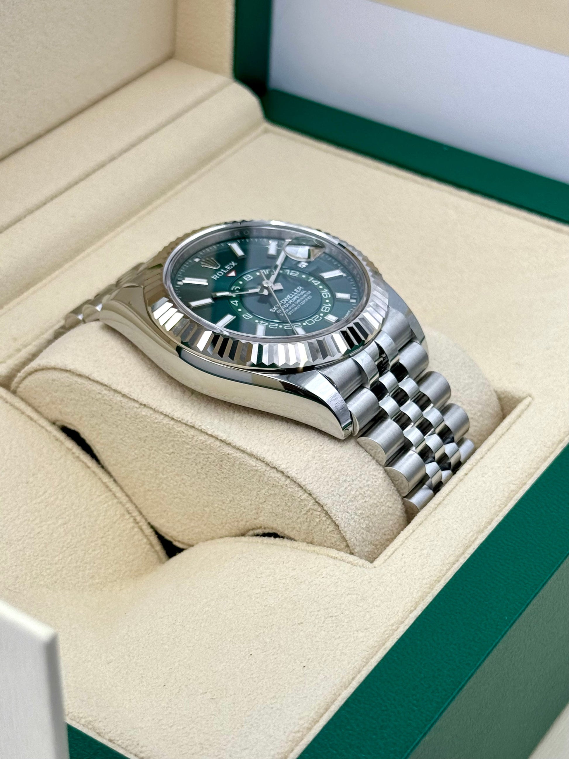 NEW 2024 Rolex Sky-Dweller 42mm 336934 Jubilee Green Dial - MyWatchLLC