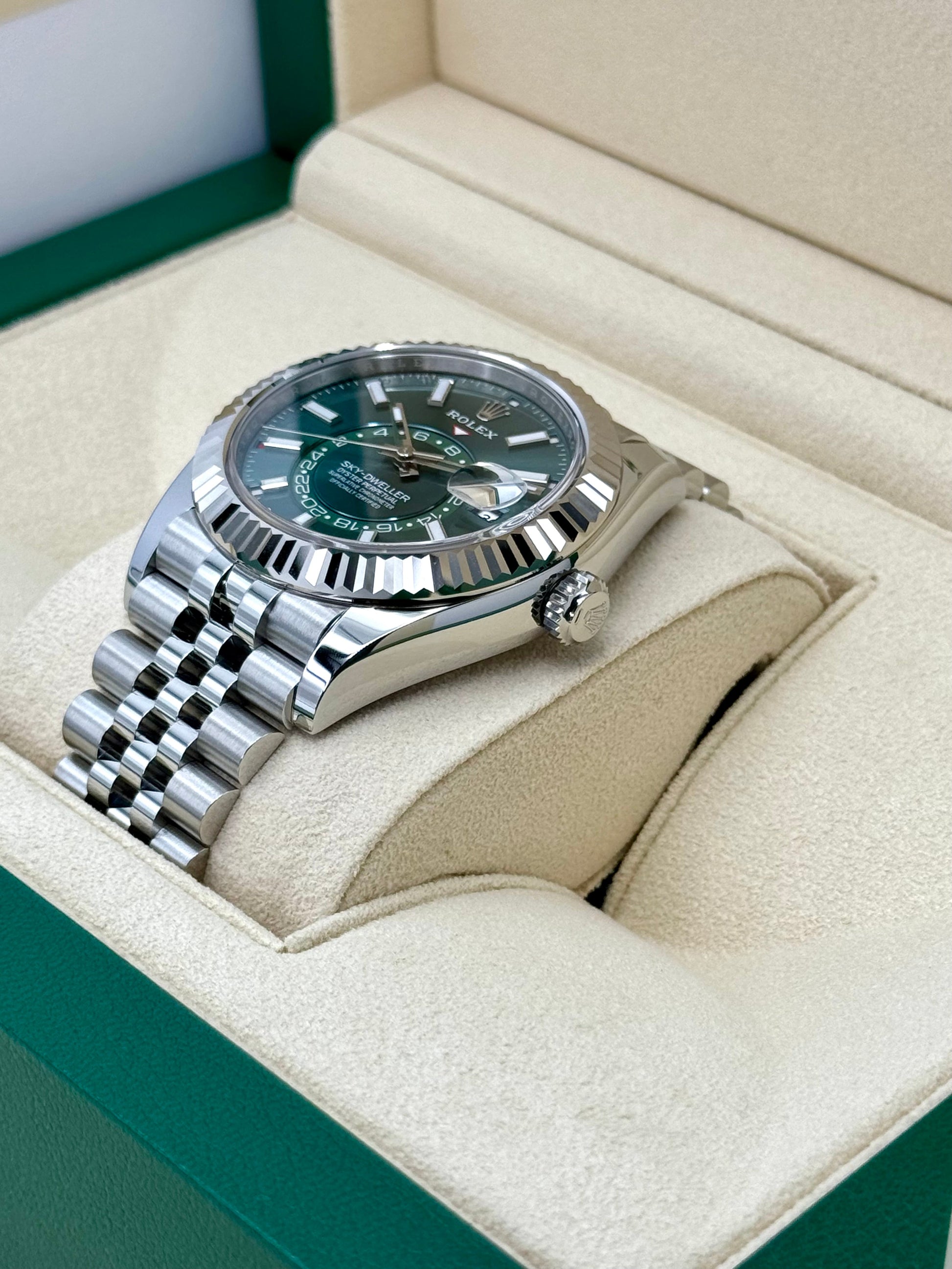 NEW 2024 Rolex Sky-Dweller 42mm 336934 Jubilee Green Dial - MyWatchLLC