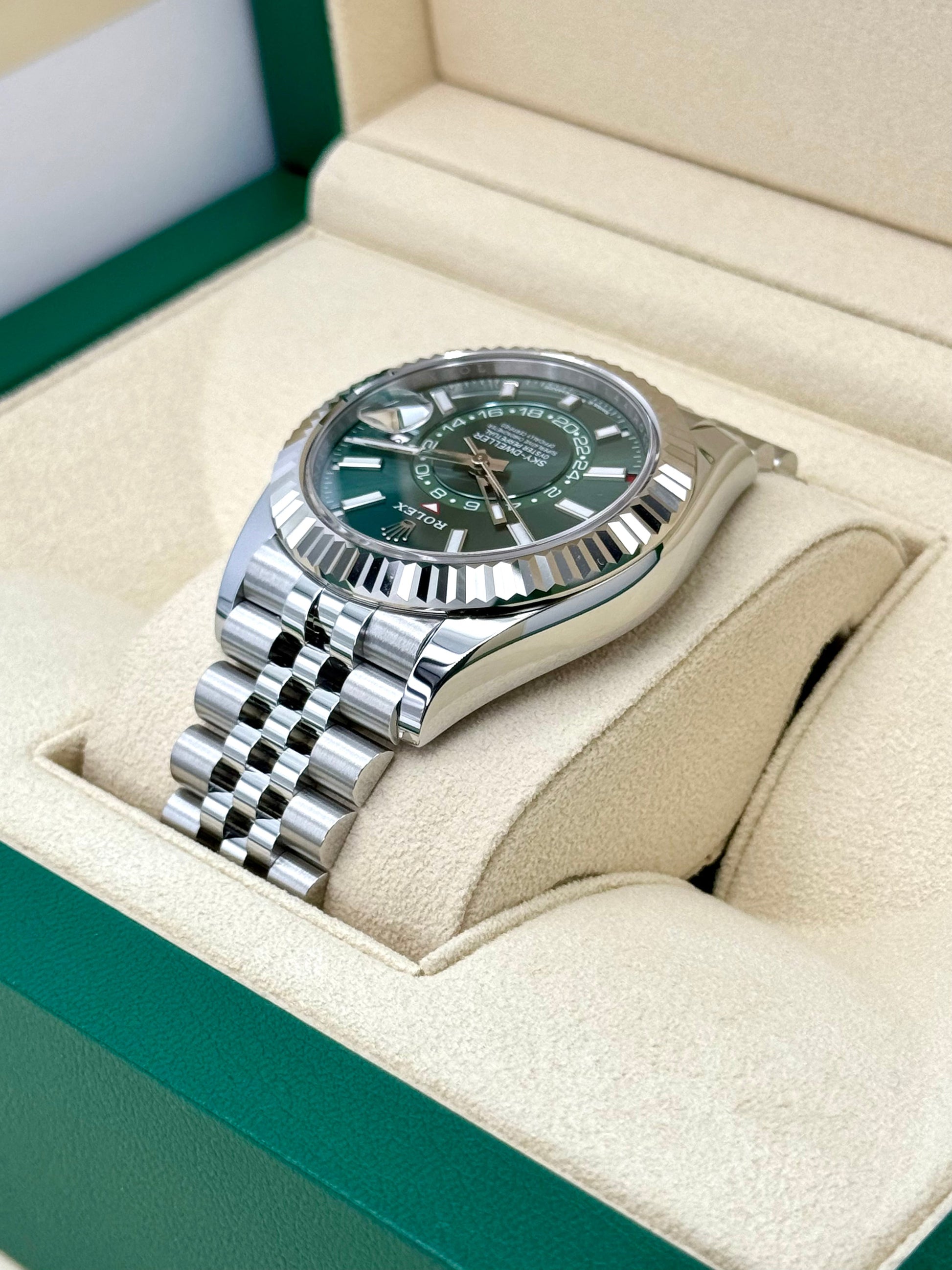 NEW 2024 Rolex Sky-Dweller 42mm 336934 Jubilee Green Dial - MyWatchLLC