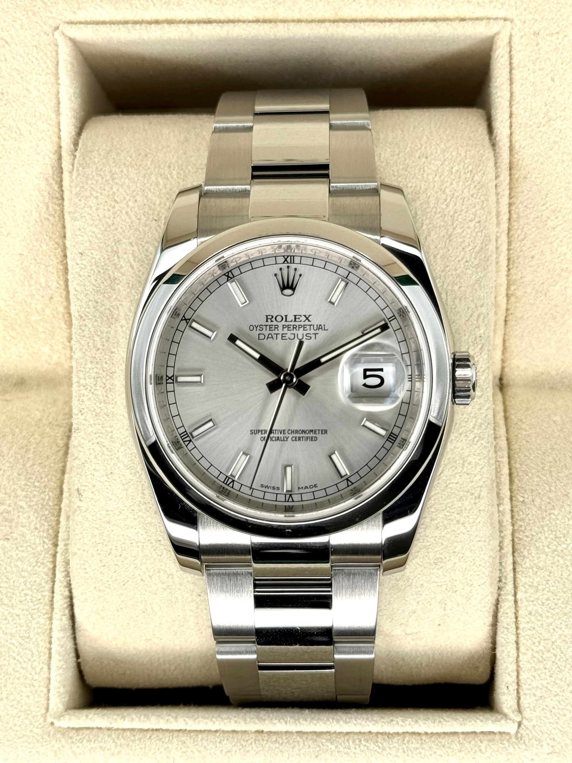 2016 Rolex Datejust 36mm 116200 Stainless Steel Oyster Silver Dial - MyWatchLLC