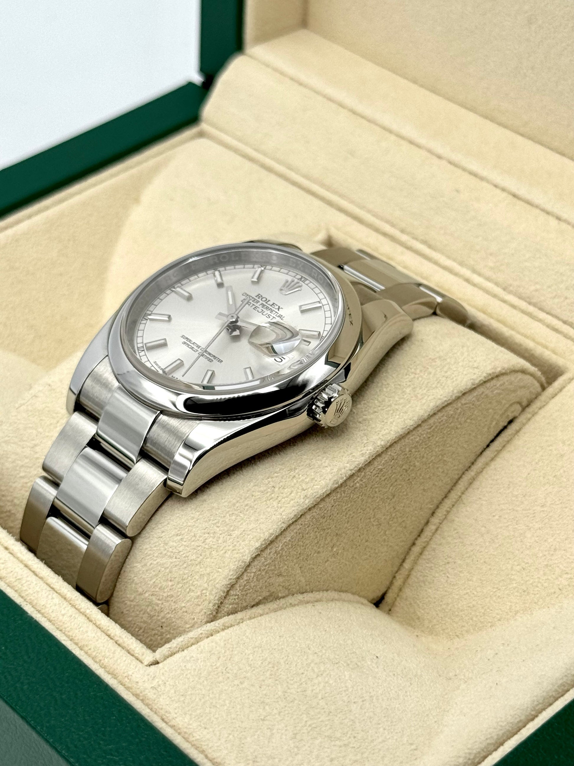 2016 Rolex Datejust 36mm 116200 Stainless Steel Oyster Silver Dial - MyWatchLLC