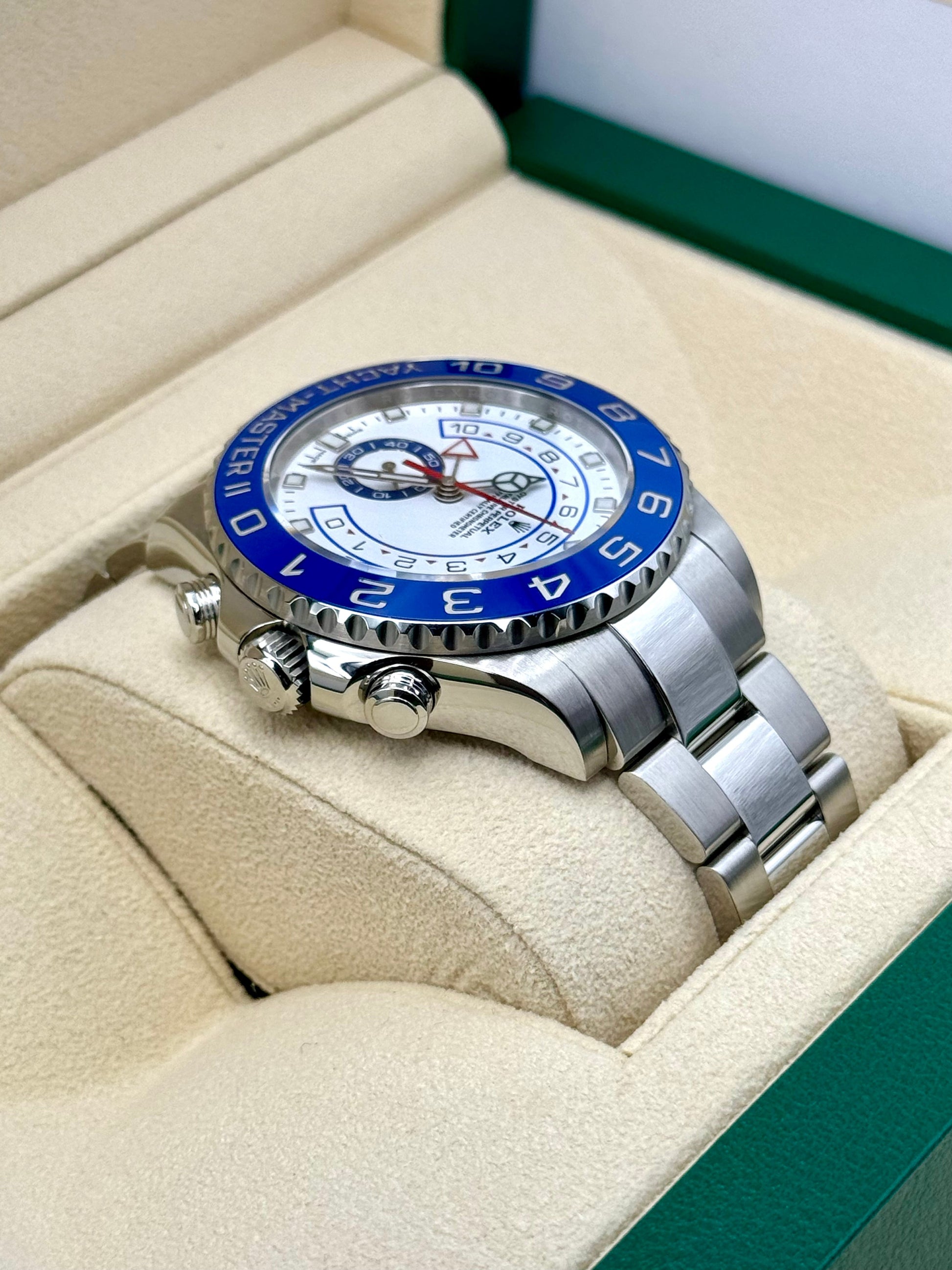 2019 Rolex Yacht-Master II 44mm 116680 Stainless Steel White Dial - MyWatchLLC