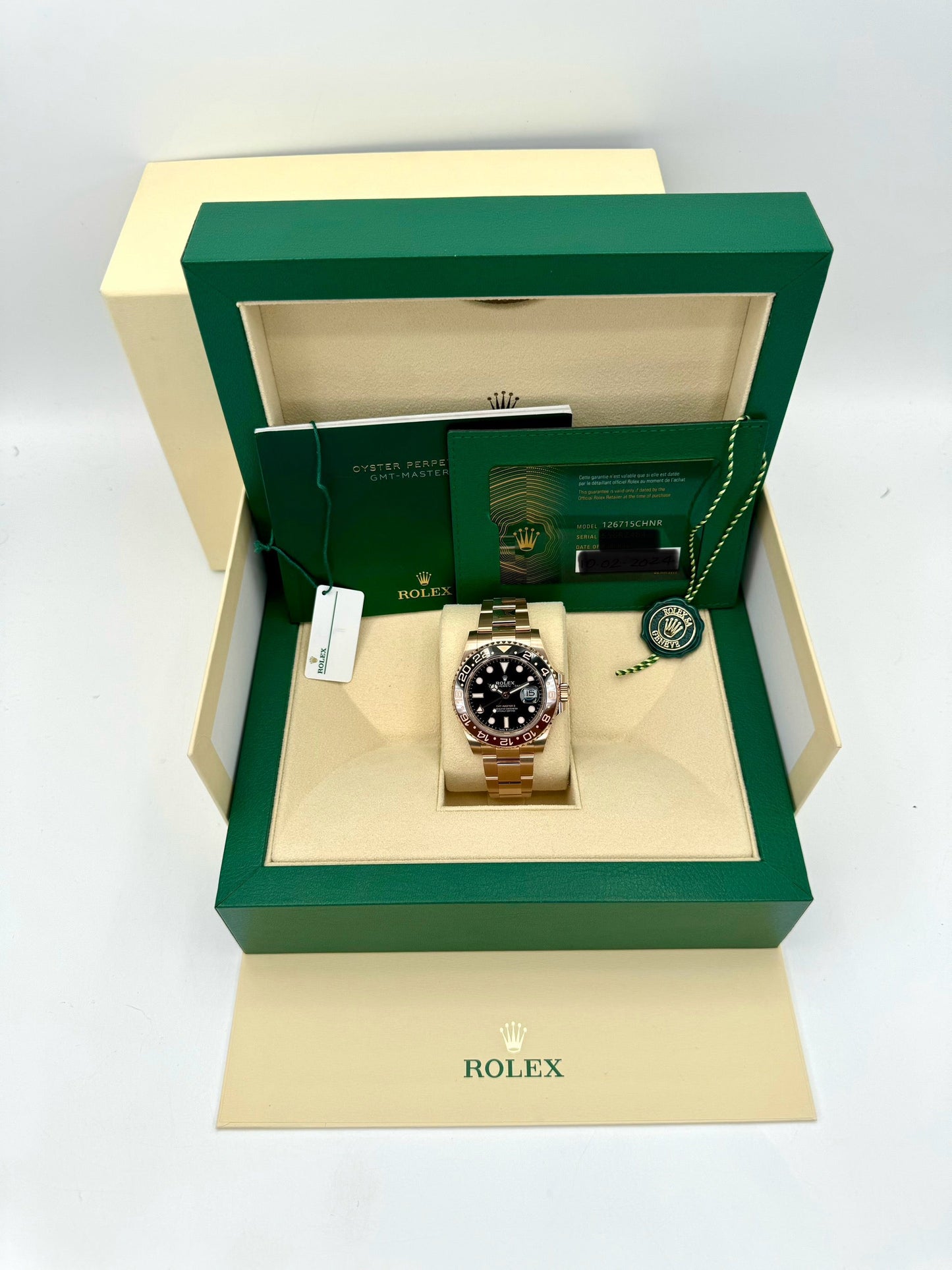 NEW 2024 Rolex GMT-Master II "Rootbeer" 40mm 126715CHNR Rose Gold - MyWatchLLC