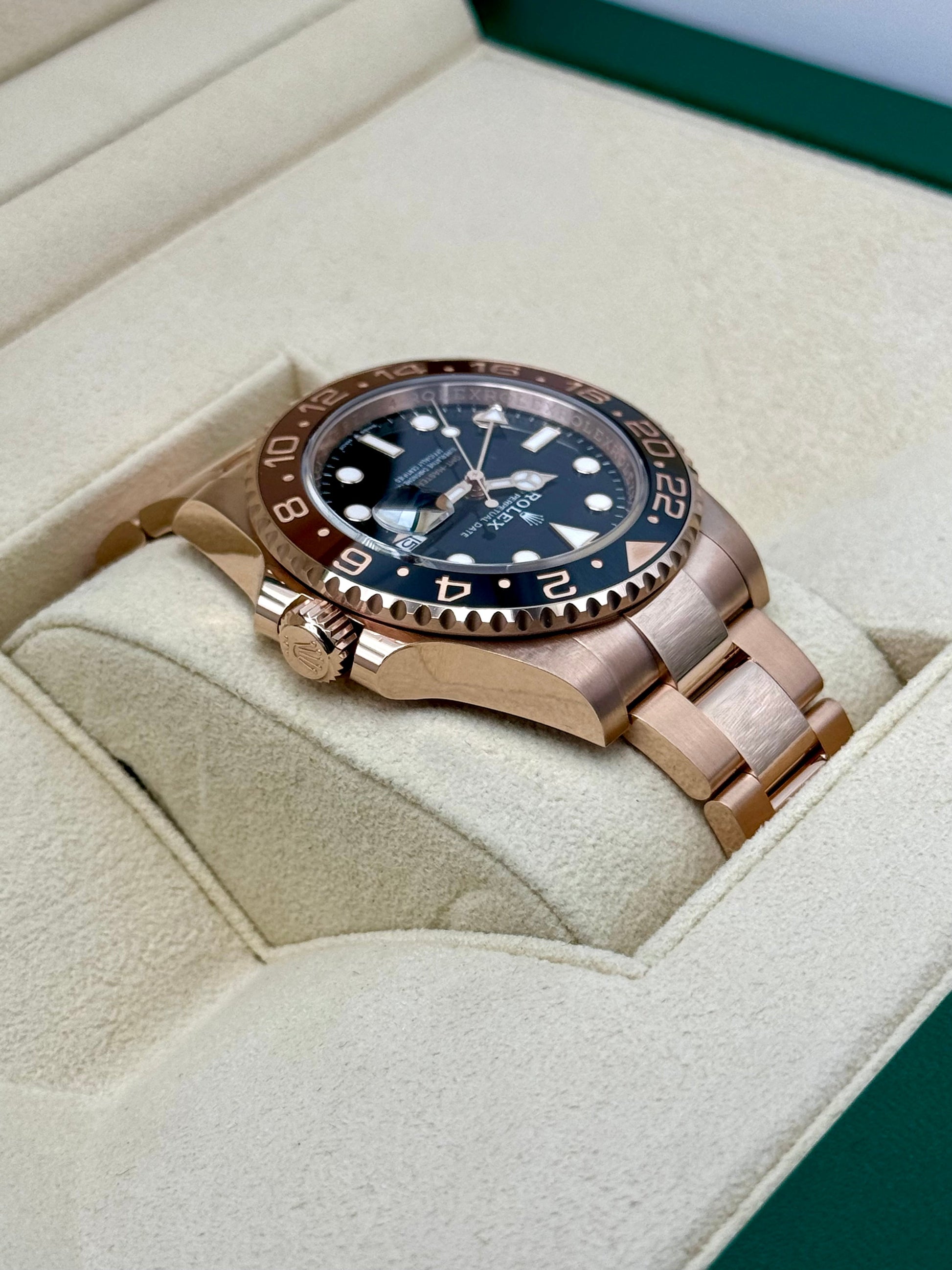 NEW 2024 Rolex GMT-Master II "Rootbeer" 40mm 126715CHNR Rose Gold - MyWatchLLC