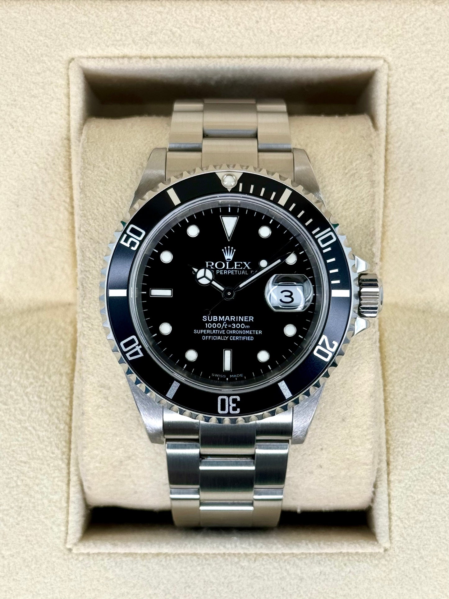 2002 Rolex Submariner Date 40mm 16610 Stainless Steel Black Dial - MyWatchLLC