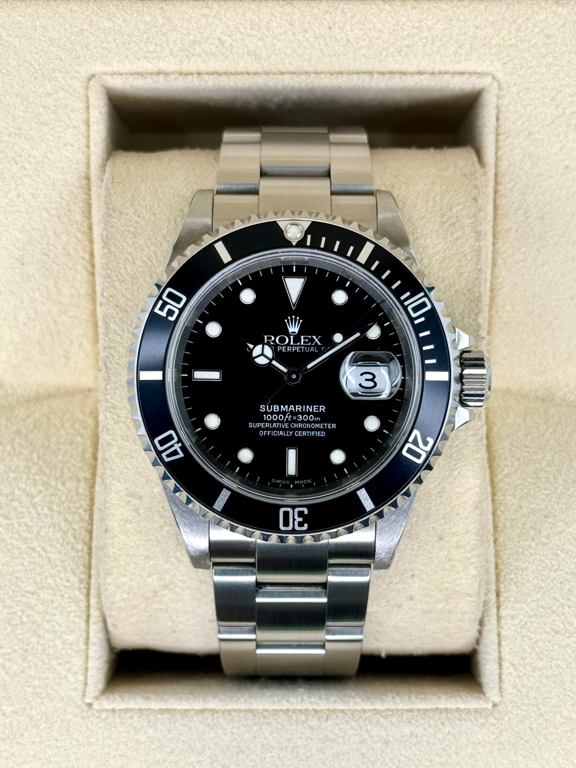 2002 Rolex Submariner Date 40mm 16610 Stainless Steel Black Dial - MyWatchLLC