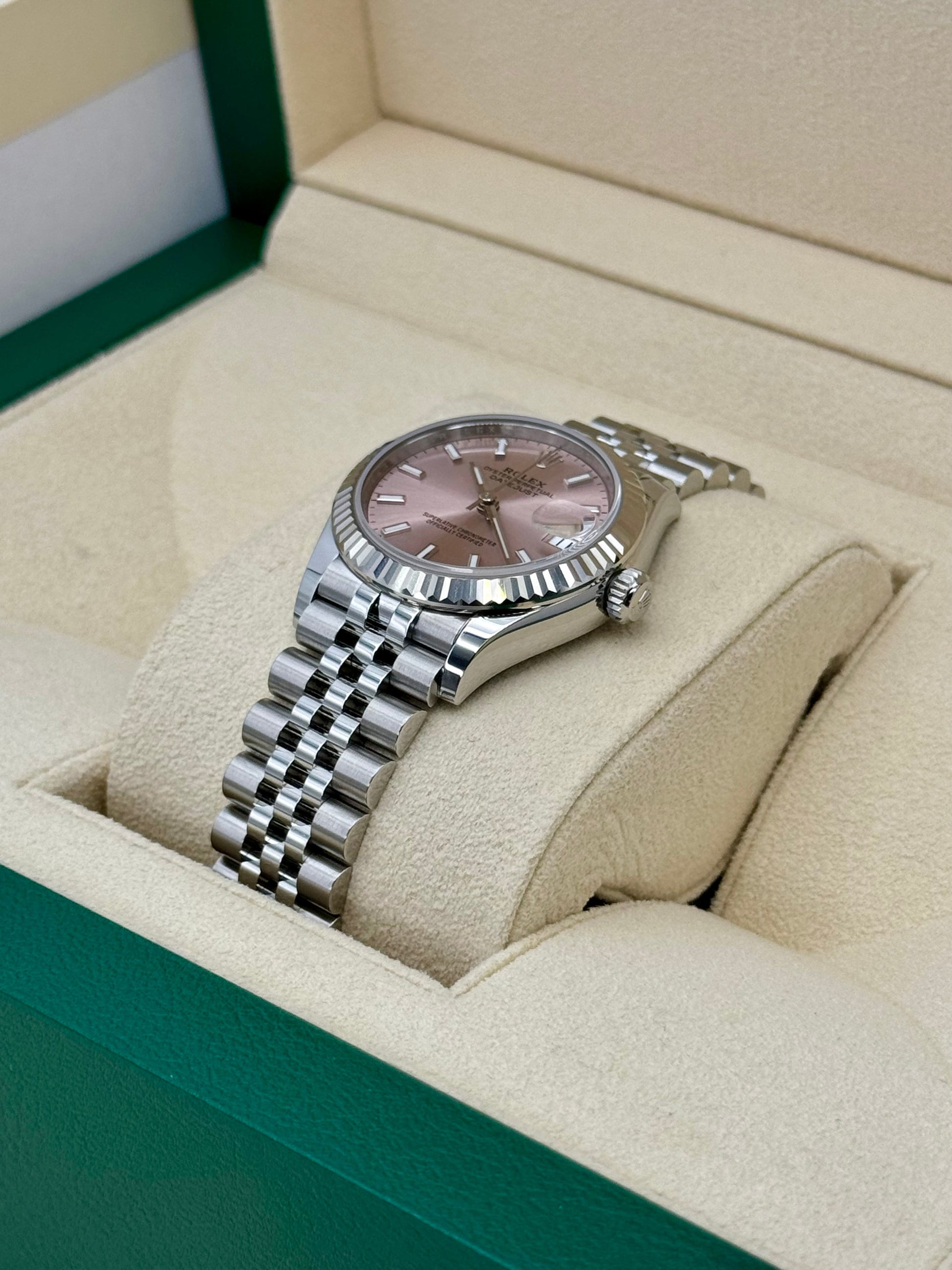 NEW 2024 Rolex Datejust 31mm 278274 Stainless Steel Jubilee Pink Dial - MyWatchLLC