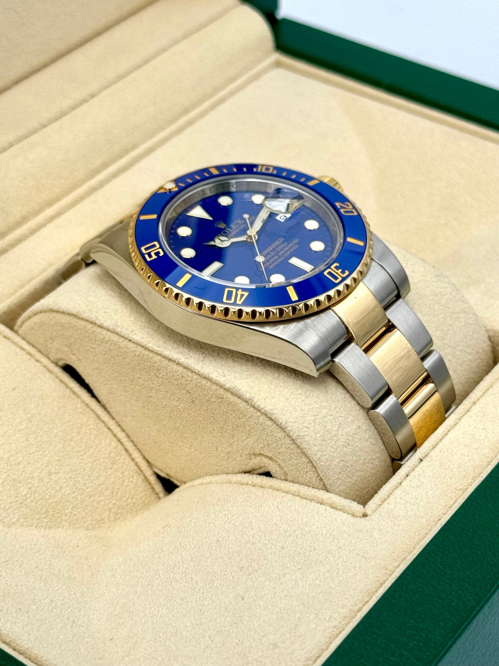 Rolex Submariner “Bluesyâ€?40mm 116613LB Two-Tone Flat Blue Dial - MyWatchLLC