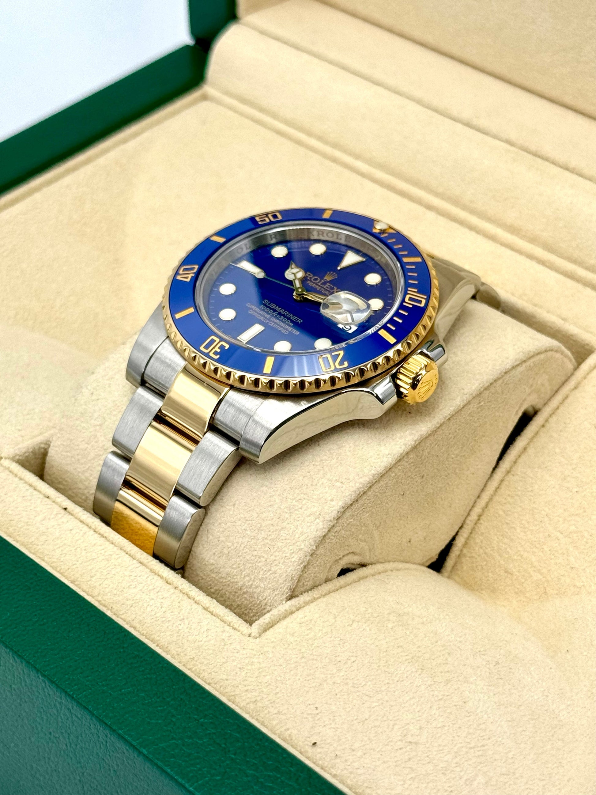 Rolex Submariner “Bluesyâ€?40mm 116613LB Two-Tone Flat Blue Dial - MyWatchLLC