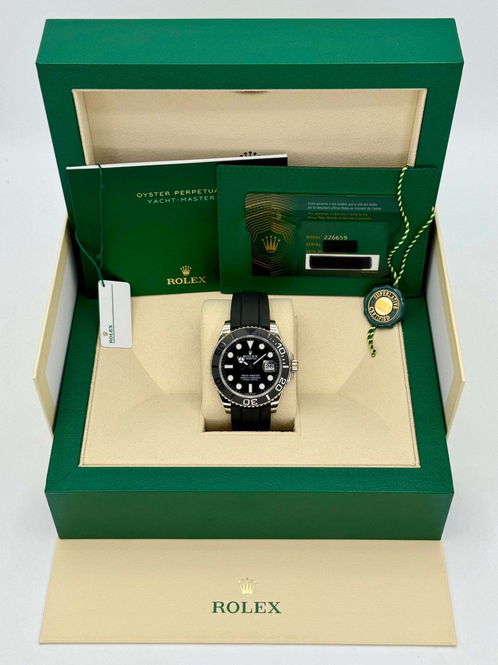 NEW 2024 Rolex Yacht-Master 42mm 226659 White Gold Oysterflex Black Dial - MyWatchLLC