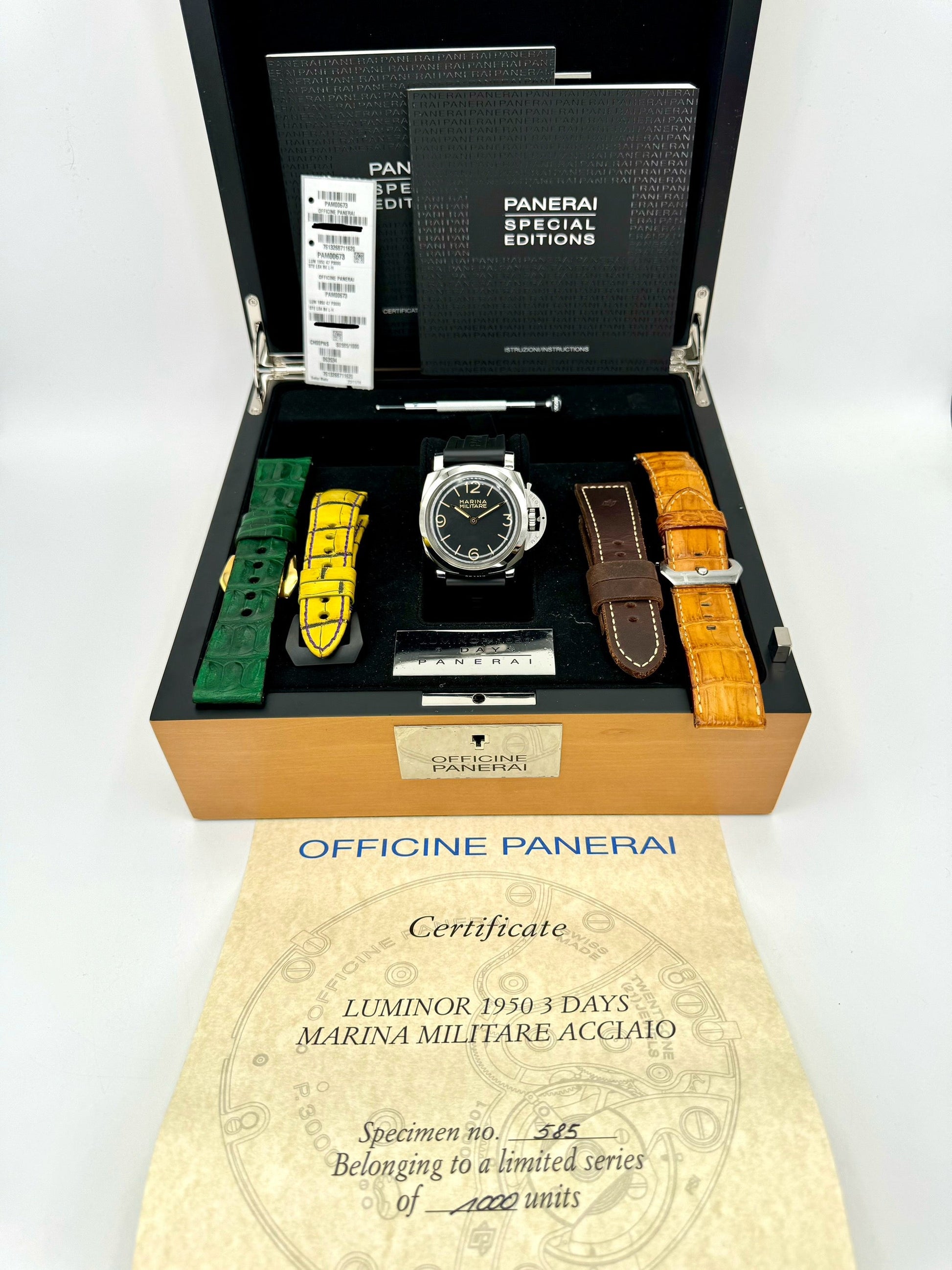 2017 Panerai Marina Militare Luminor 1950 47mm PAM00673 Black Dial - MyWatchLLC