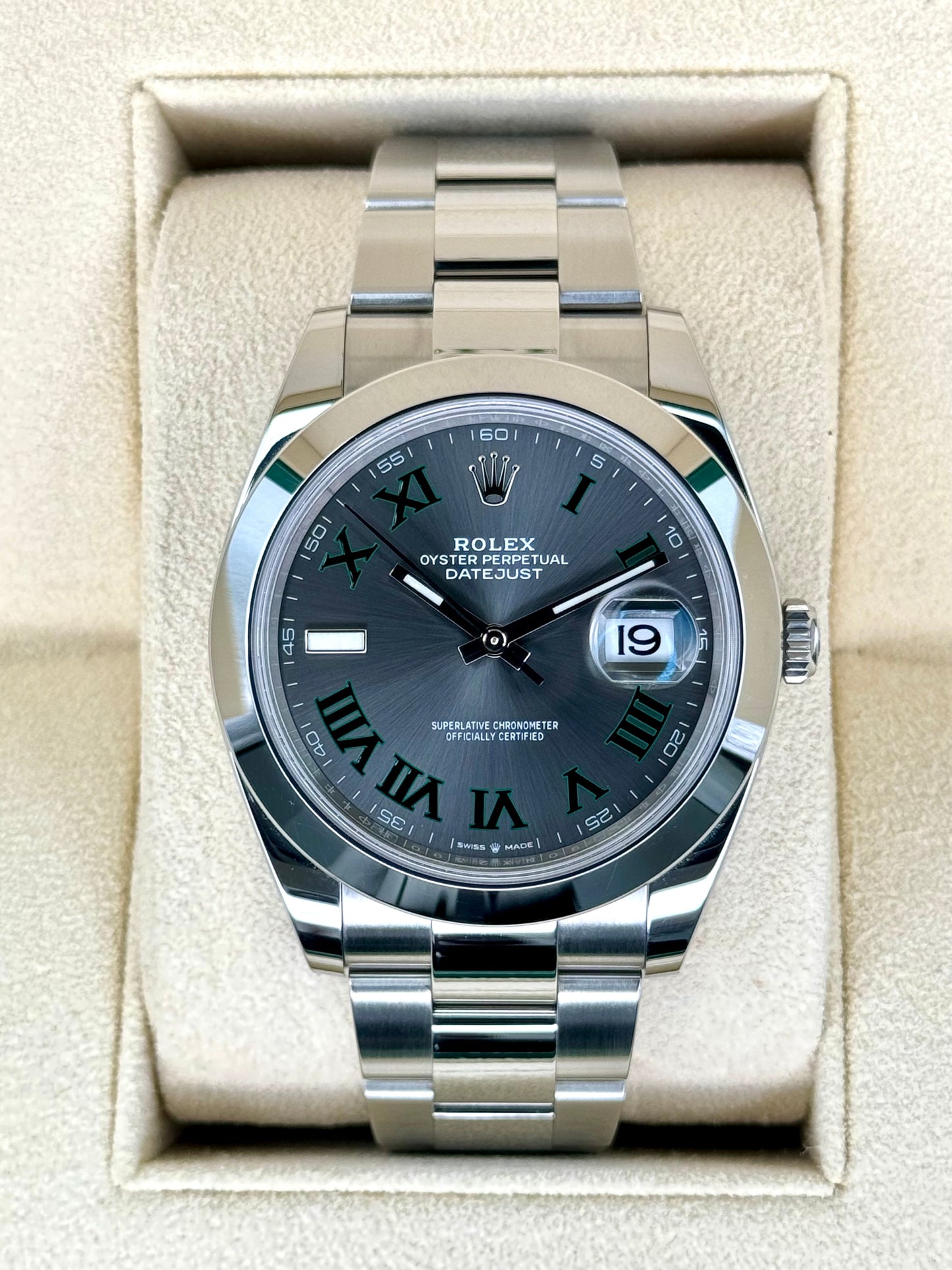 2023 Rolex Datejust 41mm 126300 Stainless Steel Oyster Wimbledon Dial - MyWatchLLC