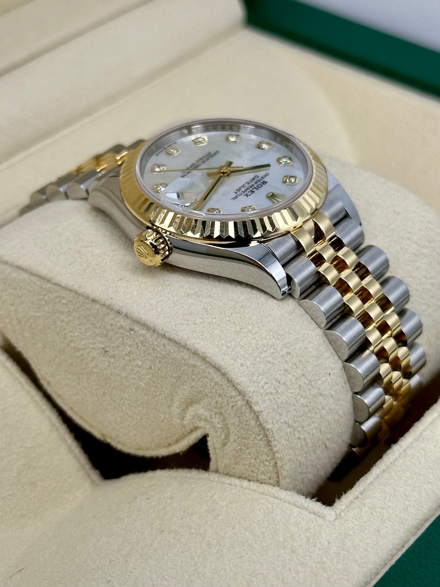 2023 Roles Datejust 31mm Two-Tone Jubilee Mother of Pearl Diamond Dial - MyWatchLLC