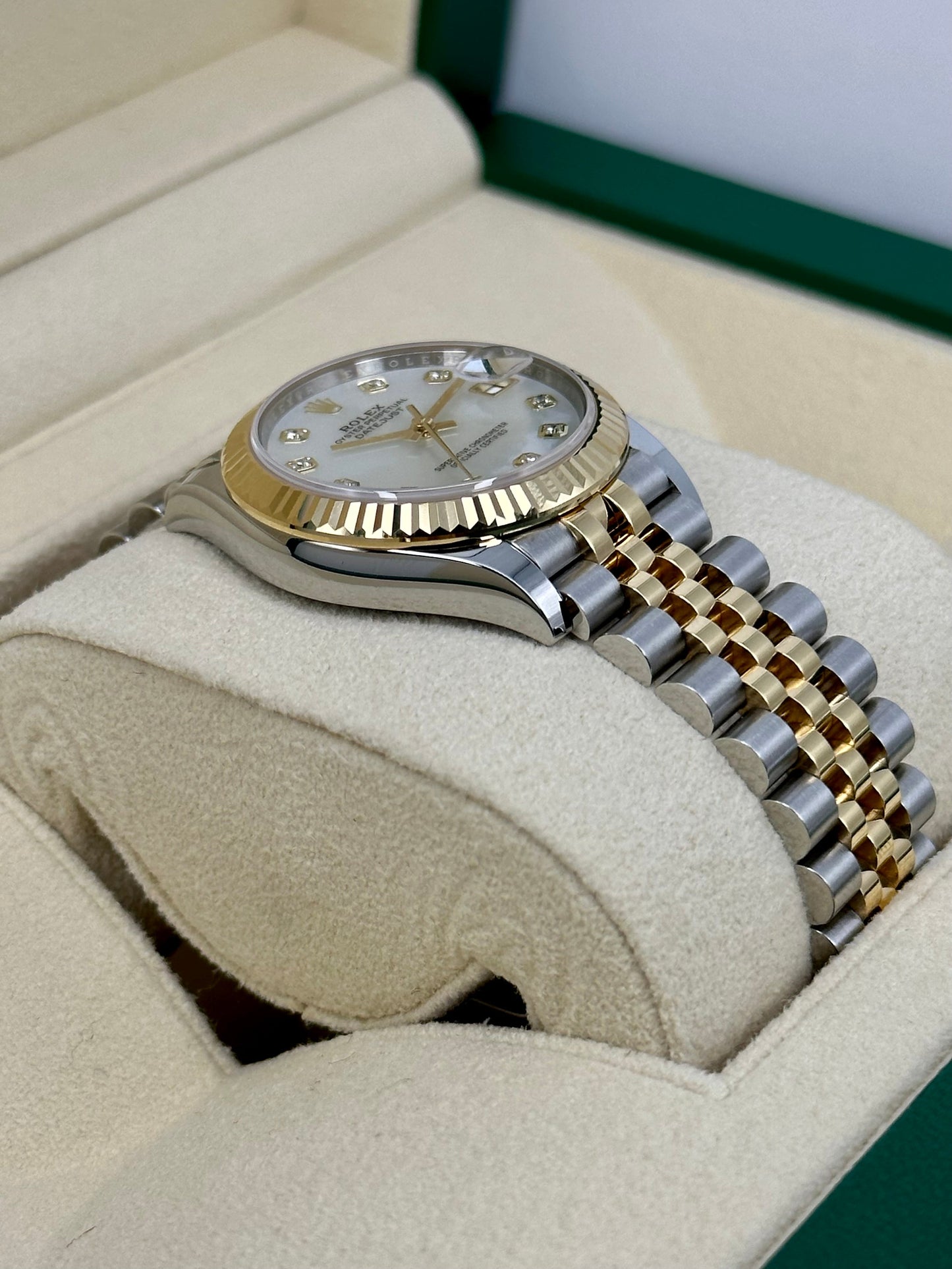 2023 Roles Datejust 31mm Two-Tone Jubilee Mother of Pearl Diamond Dial - MyWatchLLC