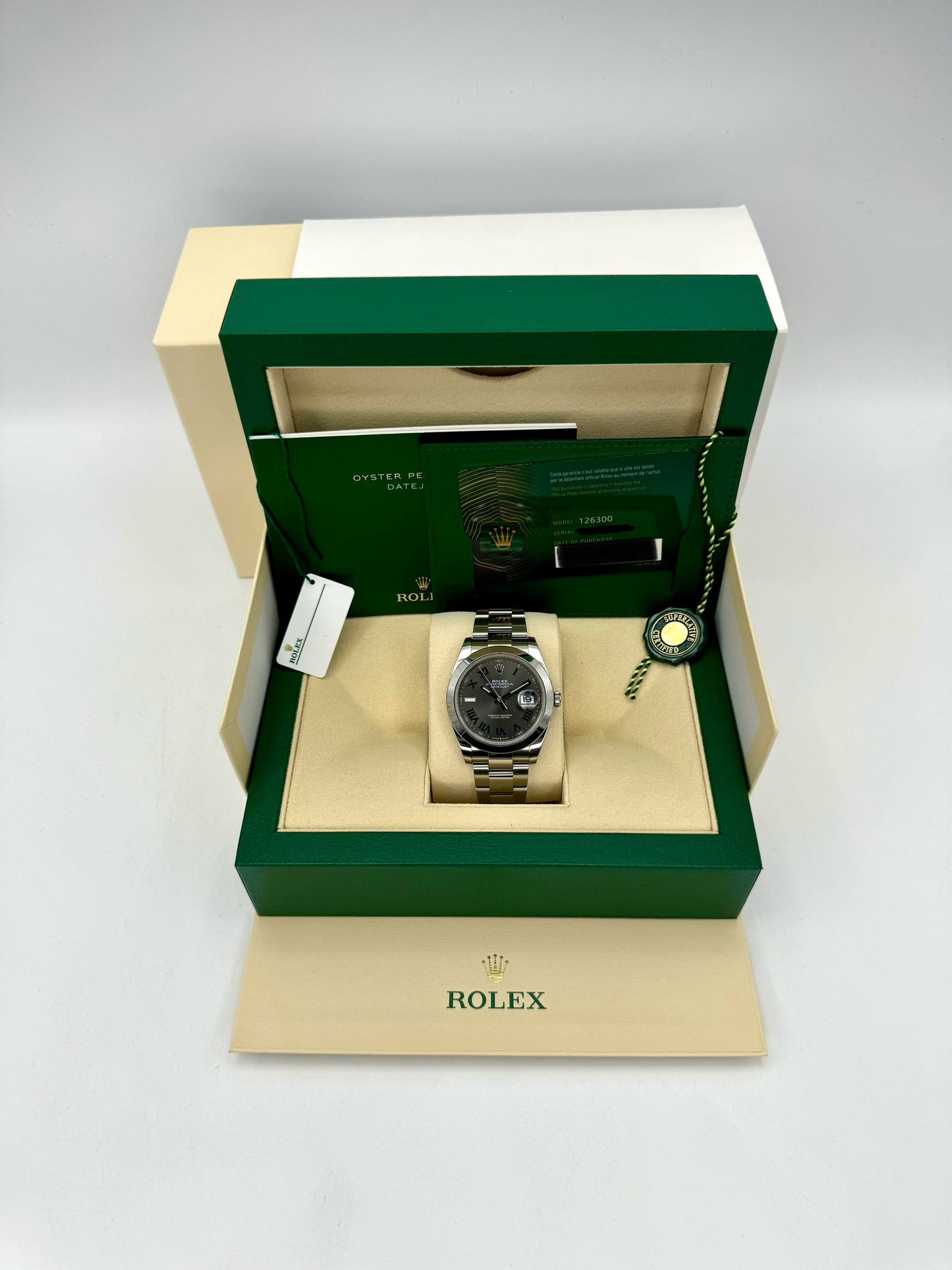 2023 Rolex Datejust 41mm 126300 Stainless Steel Oyster Wimbledon Dial - MyWatchLLC