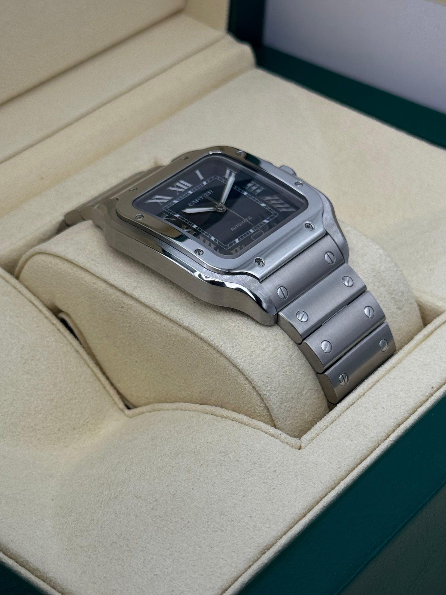 2022 Santos De Cartier 39.8mm WSSA0018 Stainless Steel Blue Dial - MyWatchLLC