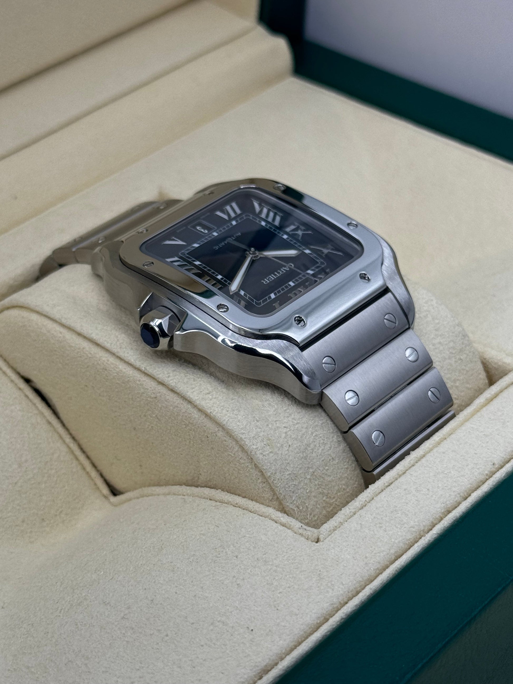 2022 Santos De Cartier 39.8mm WSSA0018 Stainless Steel Blue Dial - MyWatchLLC