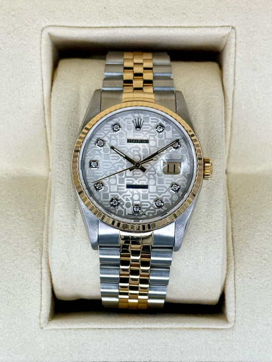 1992 Rolex Datejust 36mm 16233 Two-Tone 10 Diamond Anniversary Dial - MyWatchLLC
