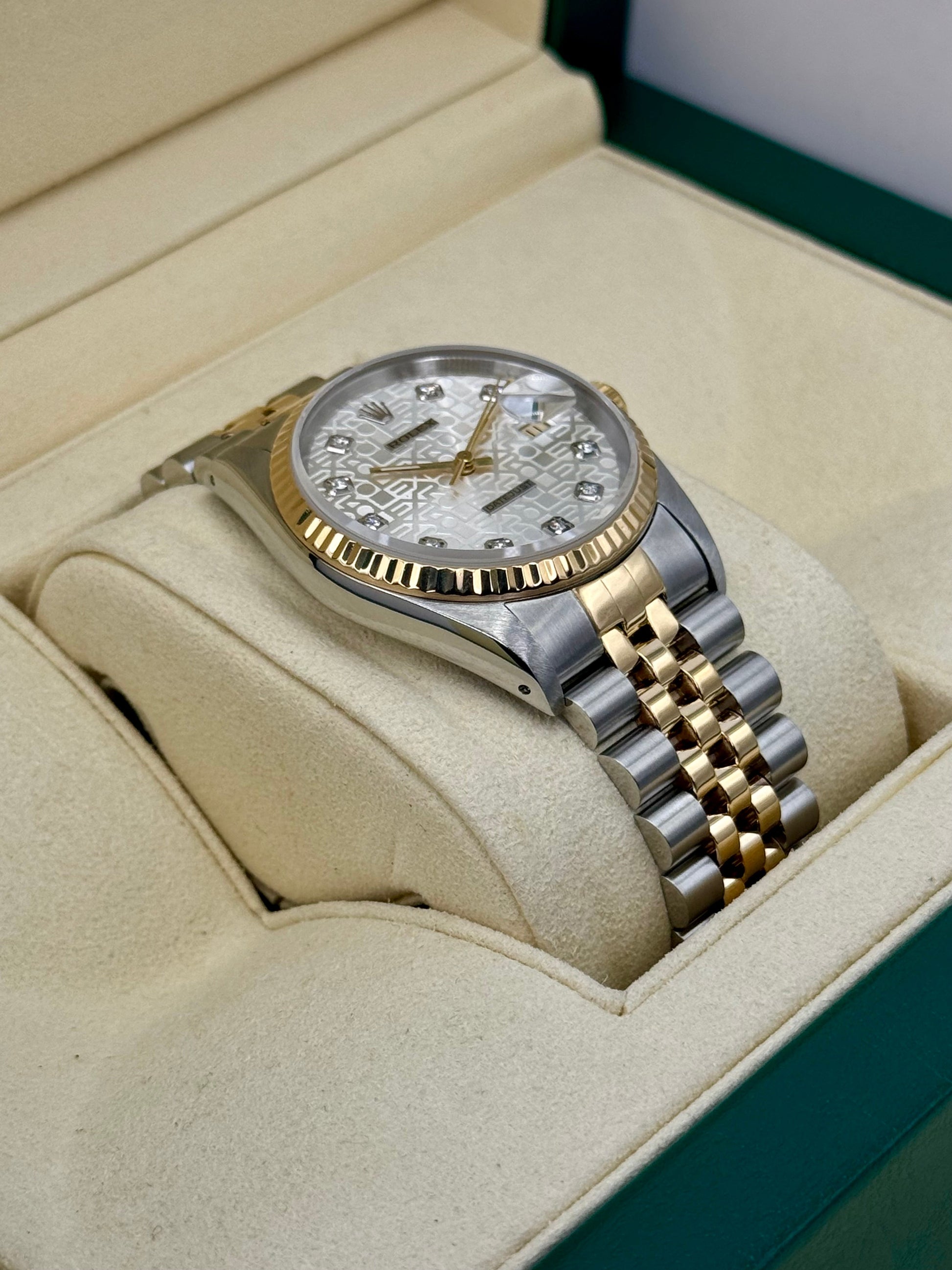 1992 Rolex Datejust 36mm 16233 Two-Tone 10 Diamond Anniversary Dial - MyWatchLLC