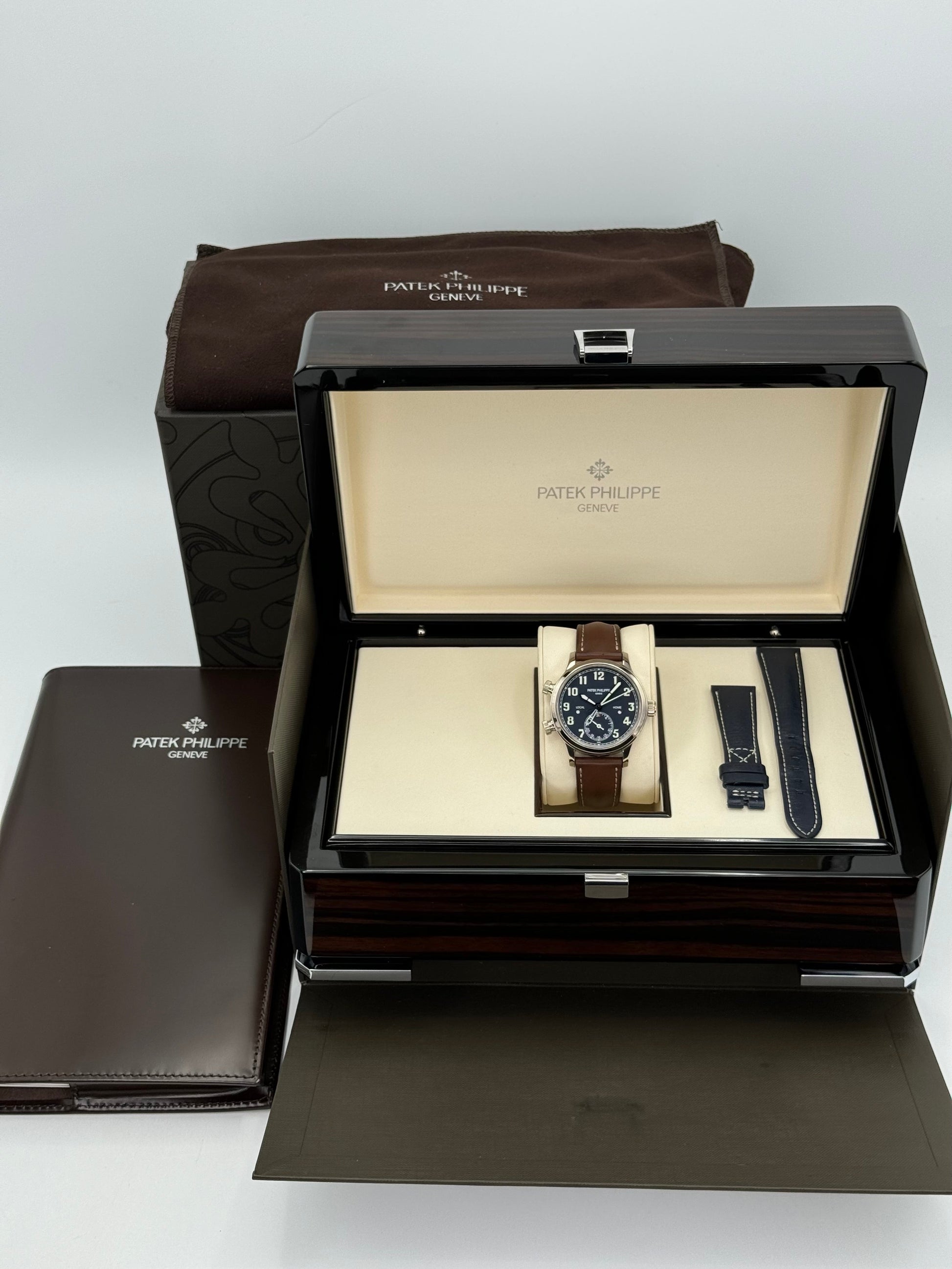 2021 Patek Philippe 37.5mm 7234G Calatrava Pilot Travel Time White Gold - MyWatchLLC