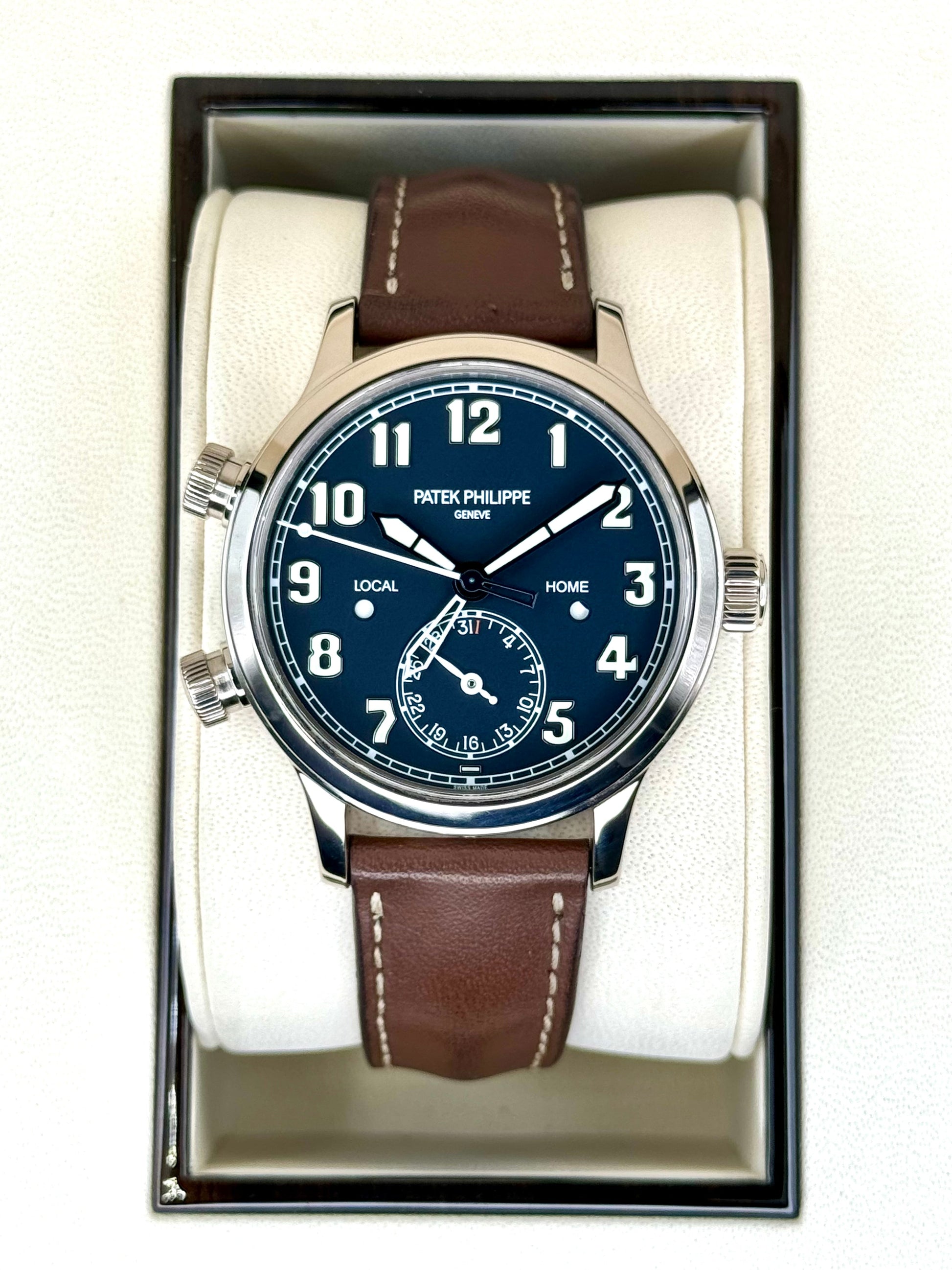 2021 Patek Philippe 37.5mm 7234G Calatrava Pilot Travel Time White Gold - MyWatchLLC