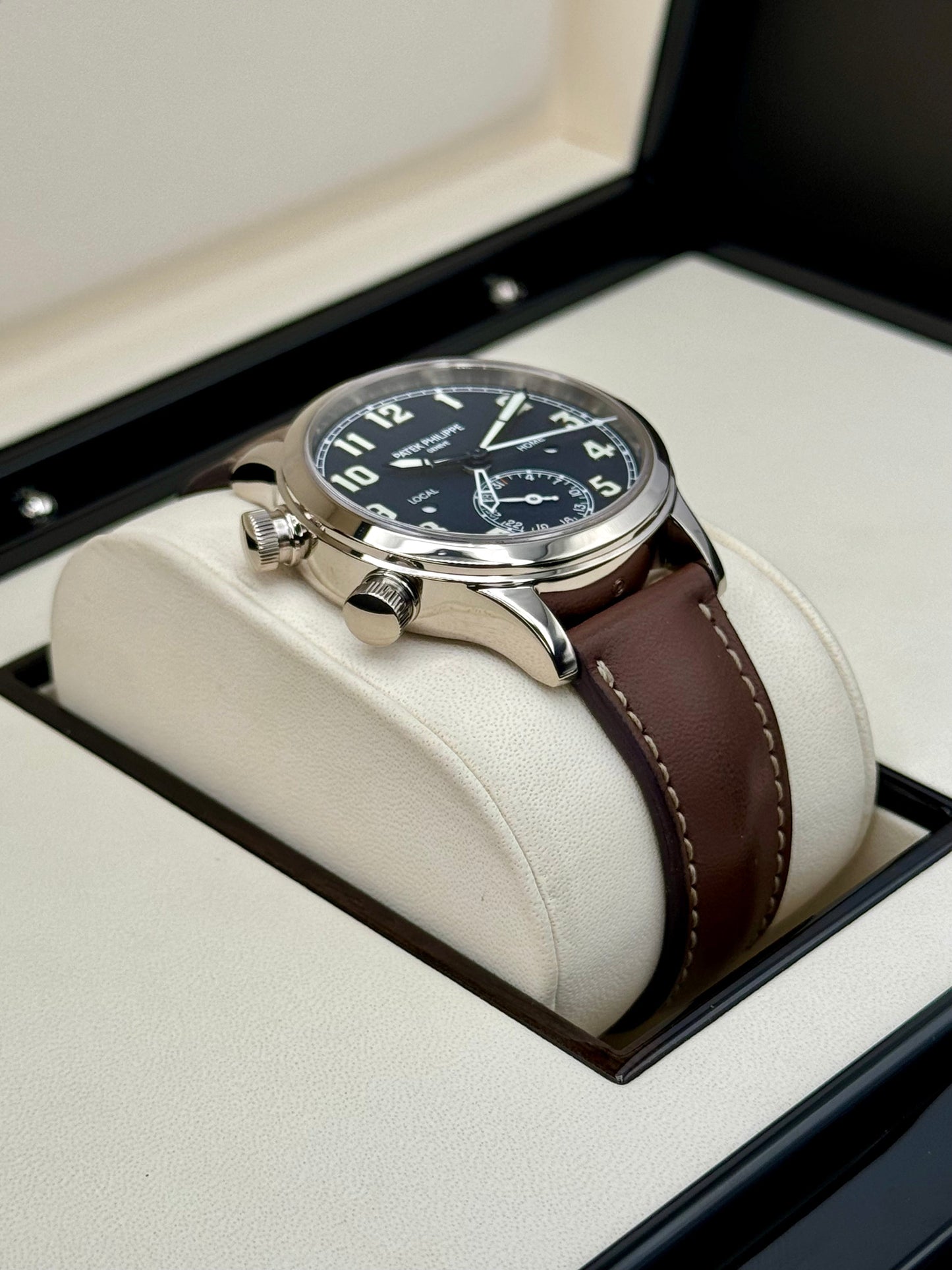 2021 Patek Philippe 37.5mm 7234G Calatrava Pilot Travel Time White Gold - MyWatchLLC