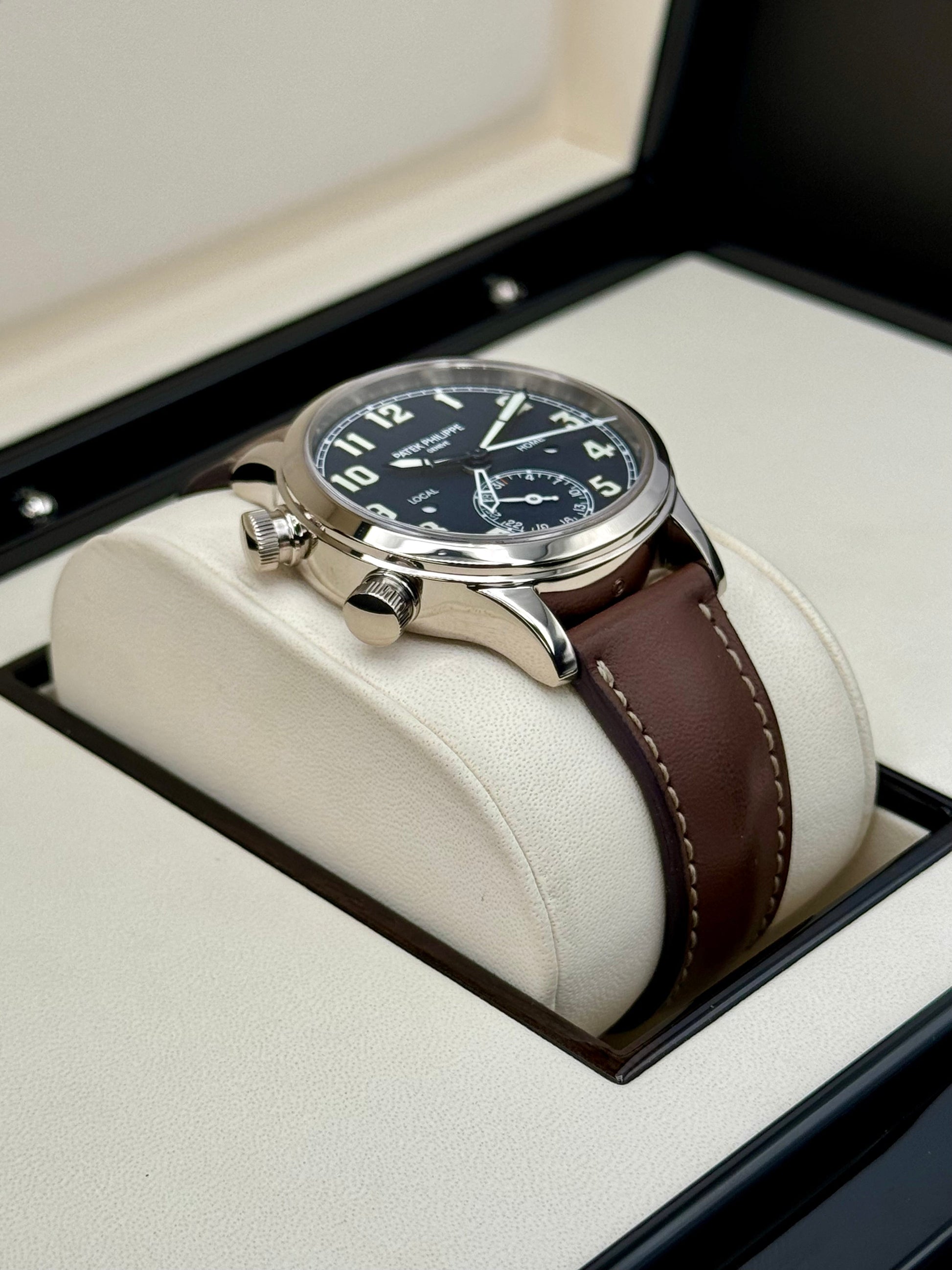 2021 Patek Philippe 37.5mm 7234G Calatrava Pilot Travel Time White Gold - MyWatchLLC