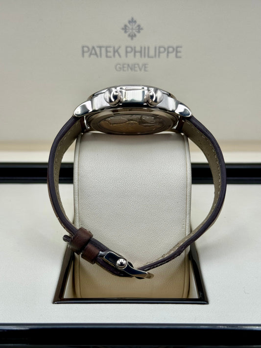2021 Patek Philippe 37.5mm 7234G Calatrava Pilot Travel Time White Gold - MyWatchLLC