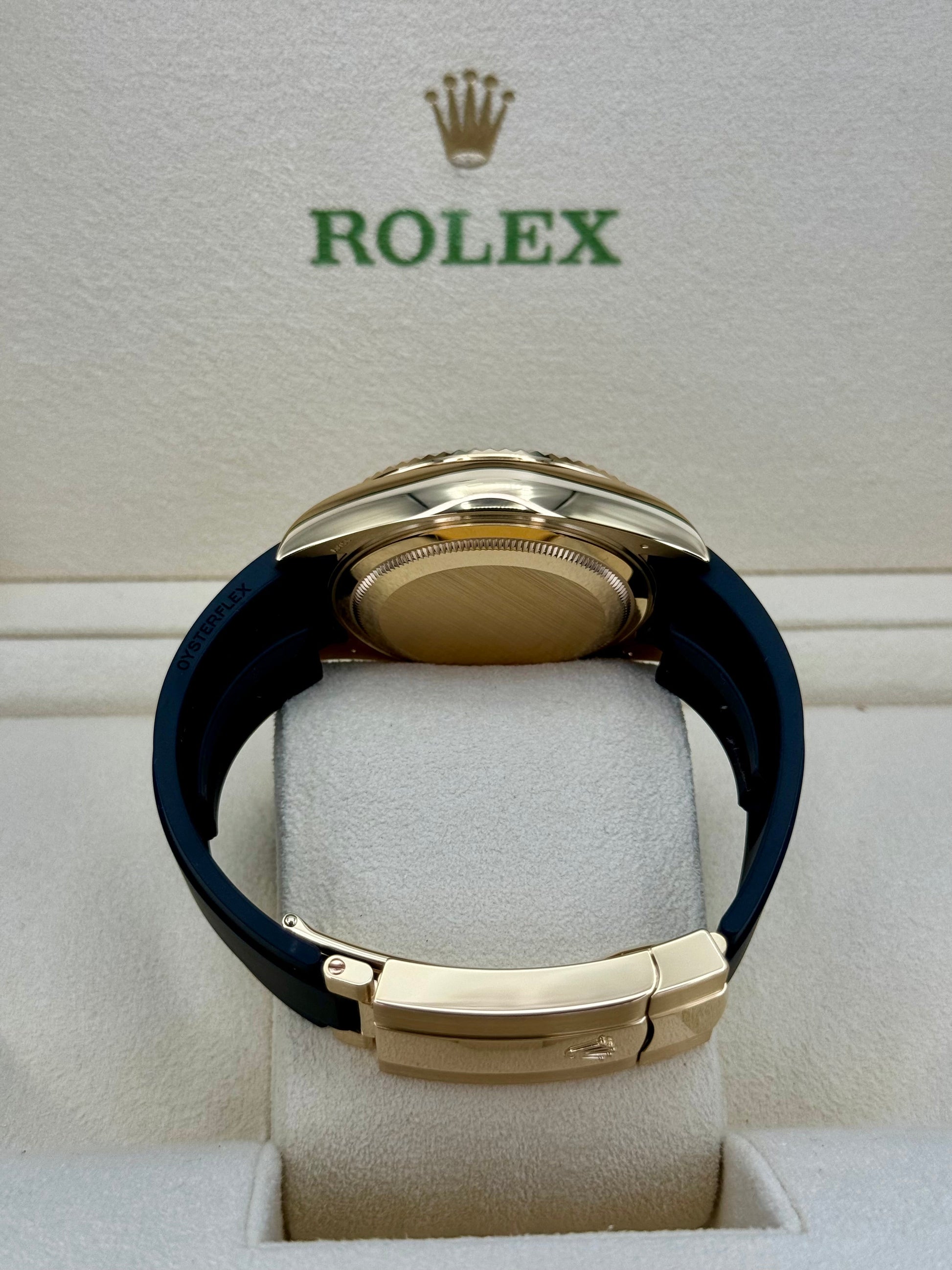 2024 Rolex Sky-Dweller 42mm 336238 Yellow Gold Oysterflex Champagne Dial - MyWatchLLC