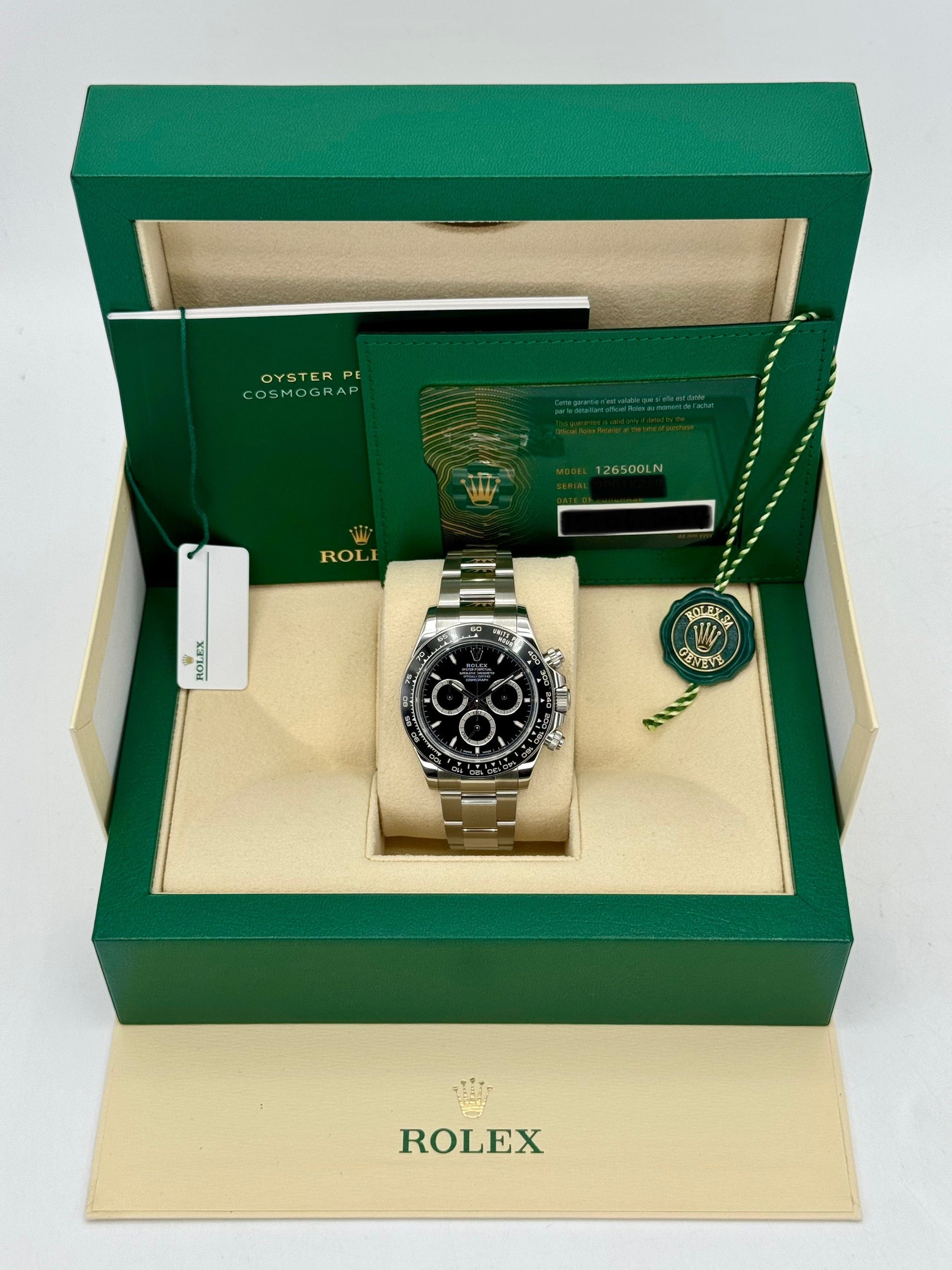2024 Rolex Daytona 40mm 126500LN Stainless Steel Black Dial - MyWatchLLC